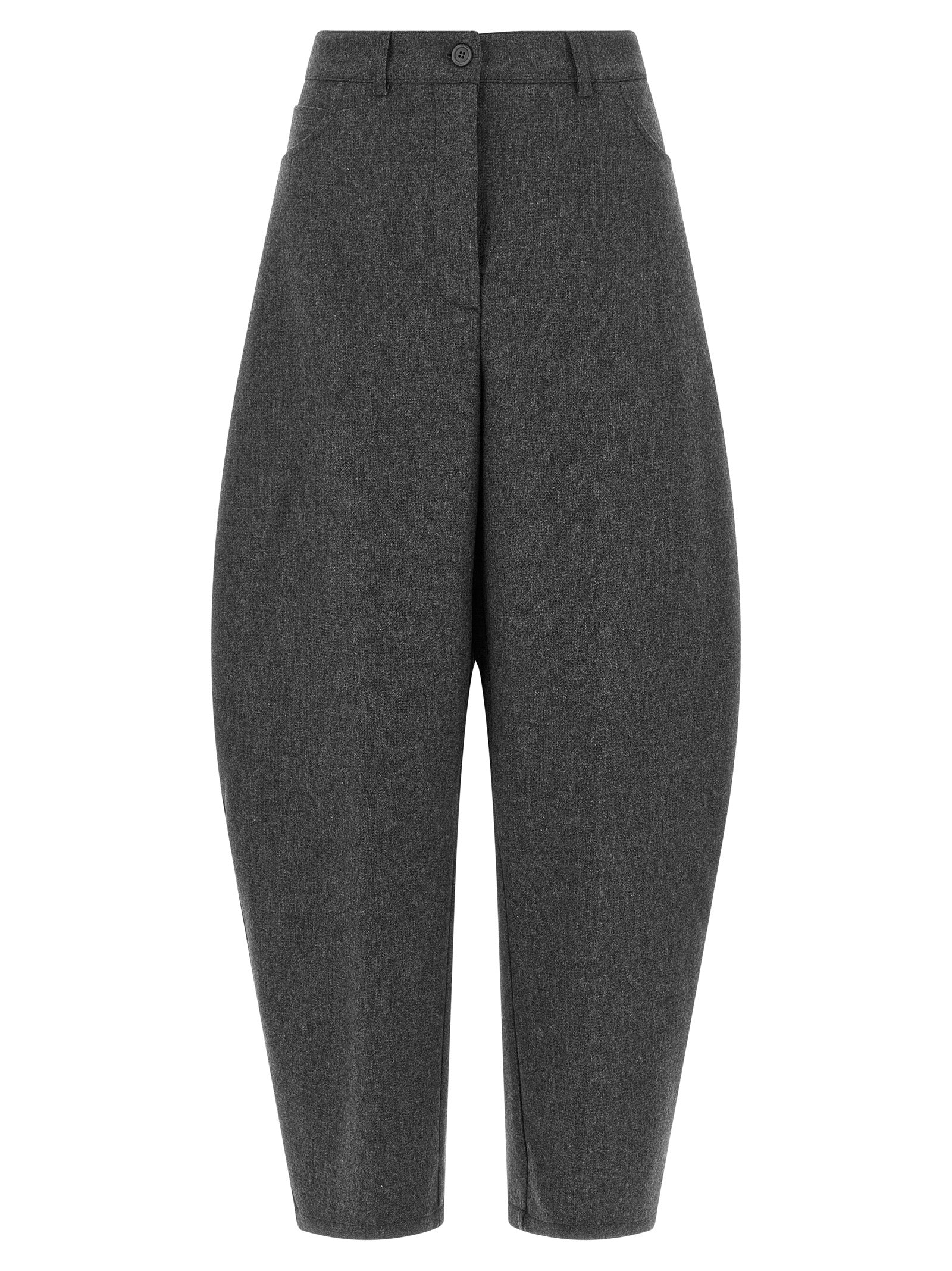 NUDE Graue Woll-Freizeithose