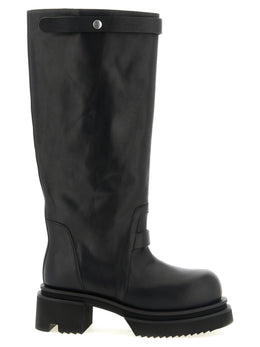 Rick Owens Schwarzes Kalbsleder Over-the-Knee