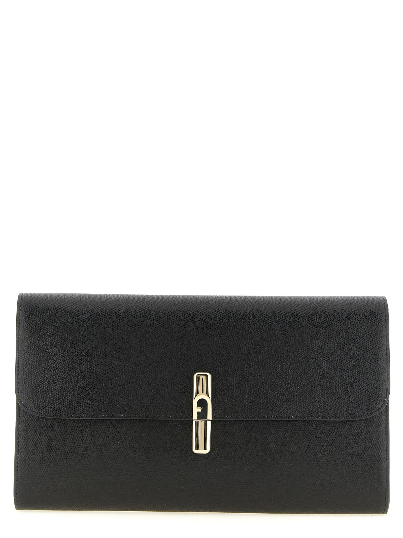 Furla Schwarze Kalbsleder-Clutch