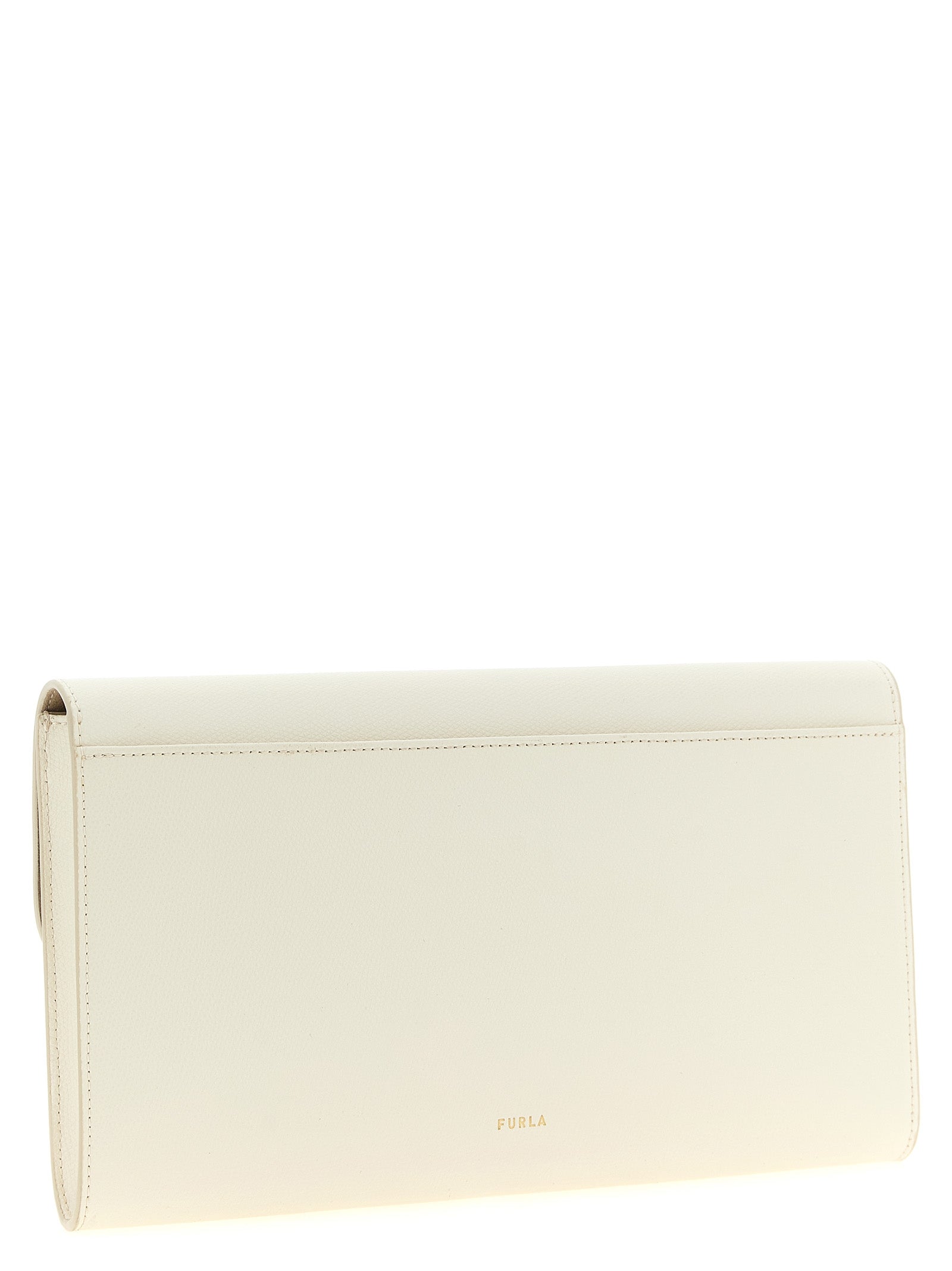 Furla Weiße Clutch aus Kalbsleder