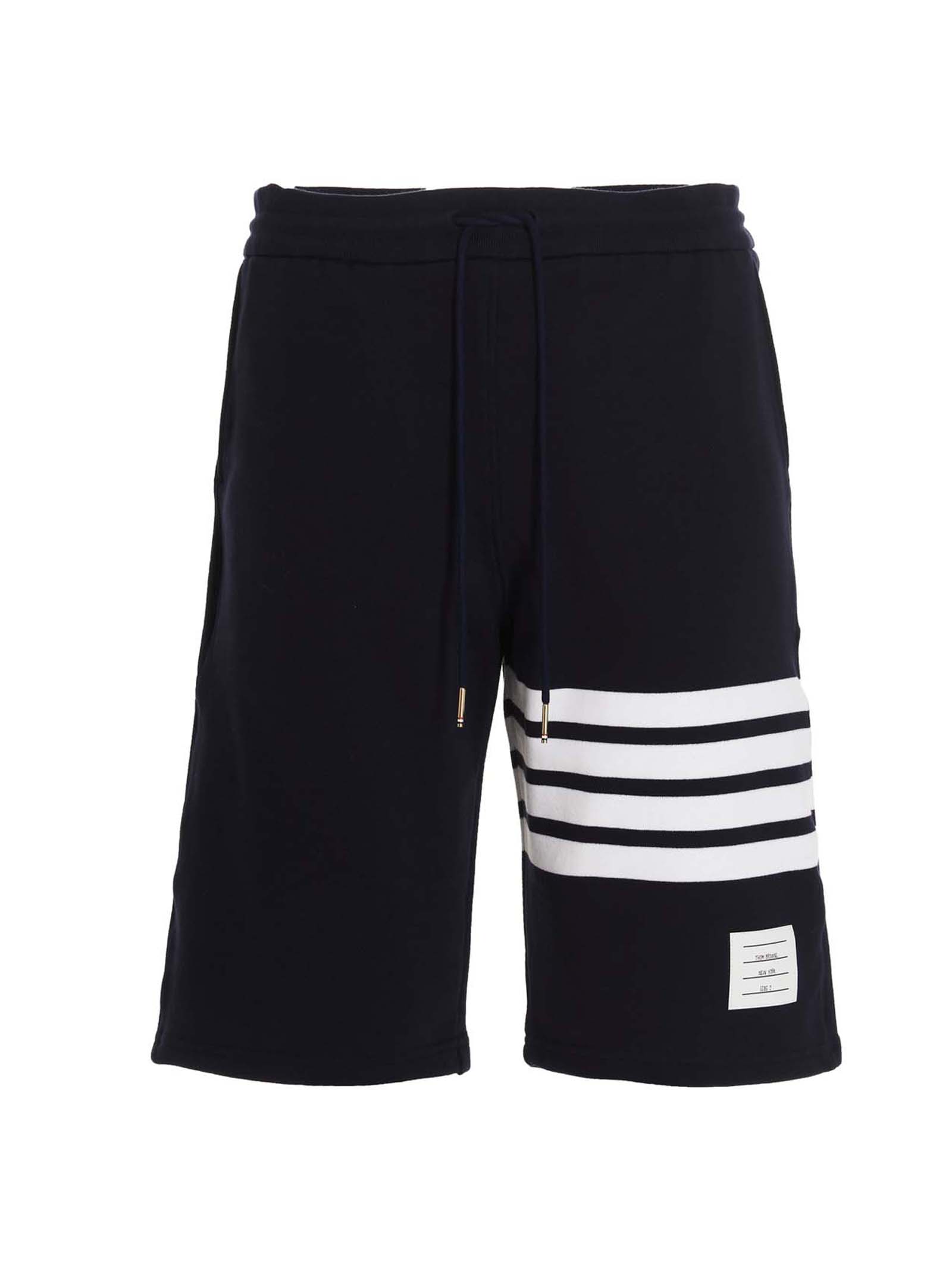 Thom Browne Blaue Baumwoll-Bermudashorts
