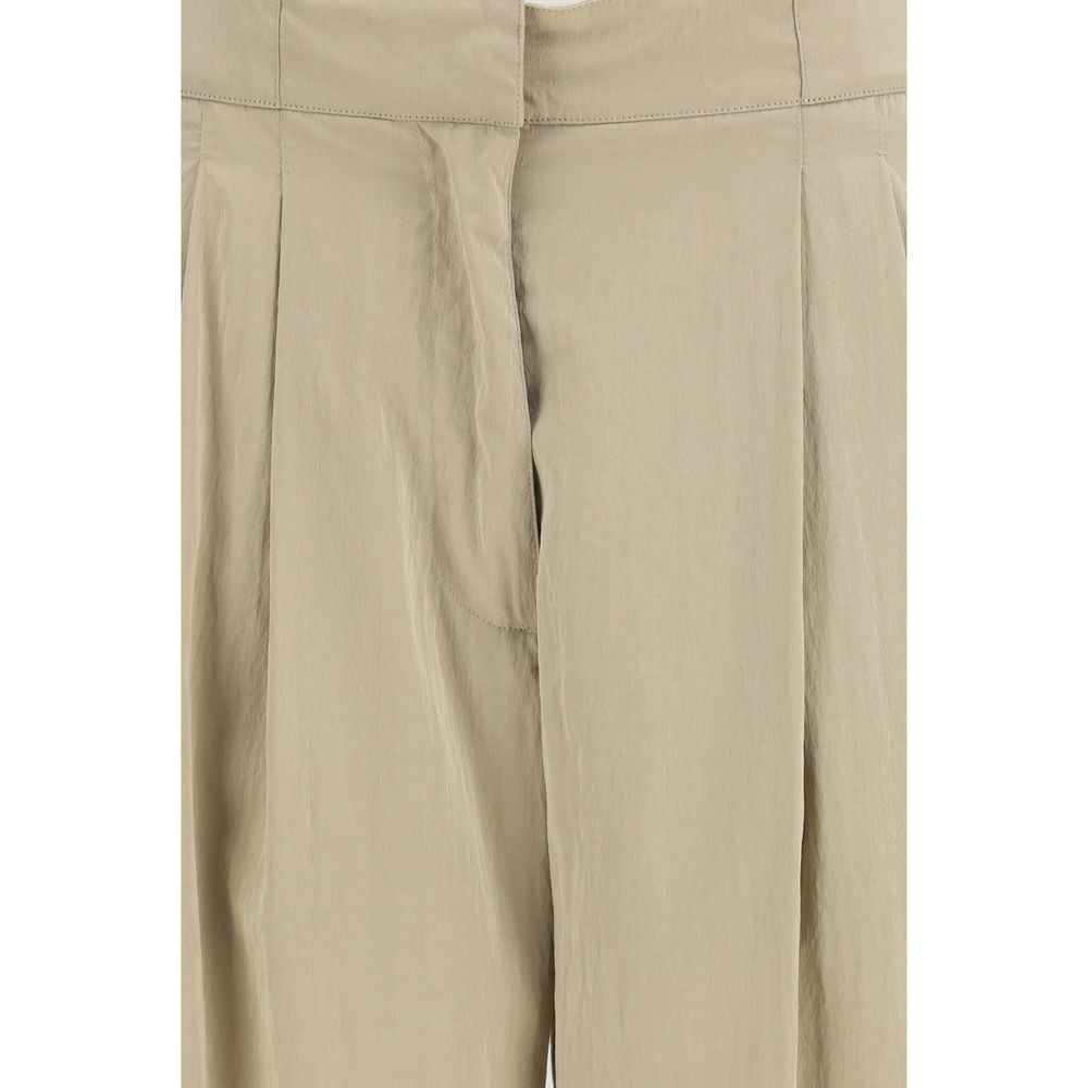 The Row Beige Seidenhose