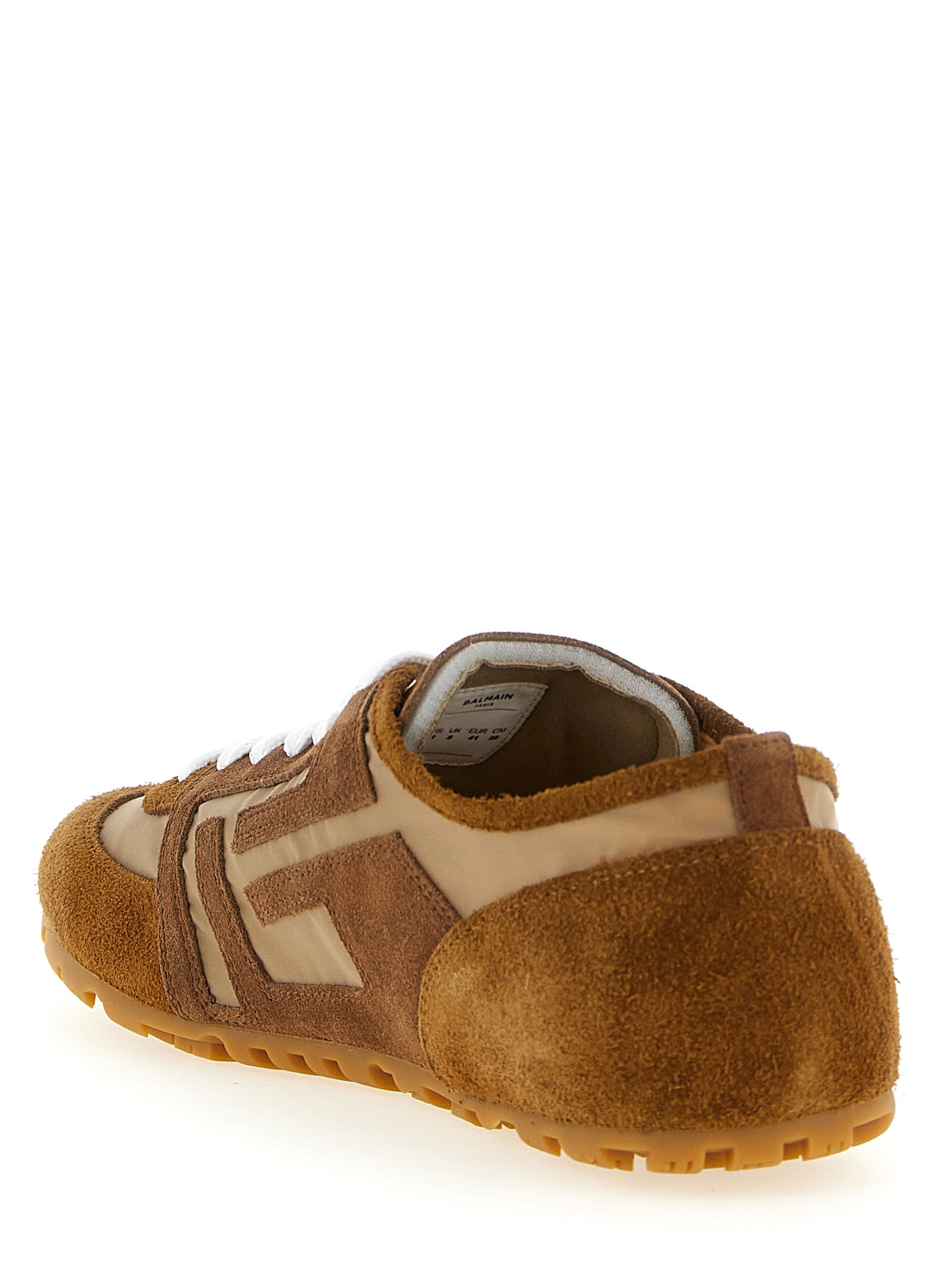 Balmain Braune Kalbsleder-Sneaker