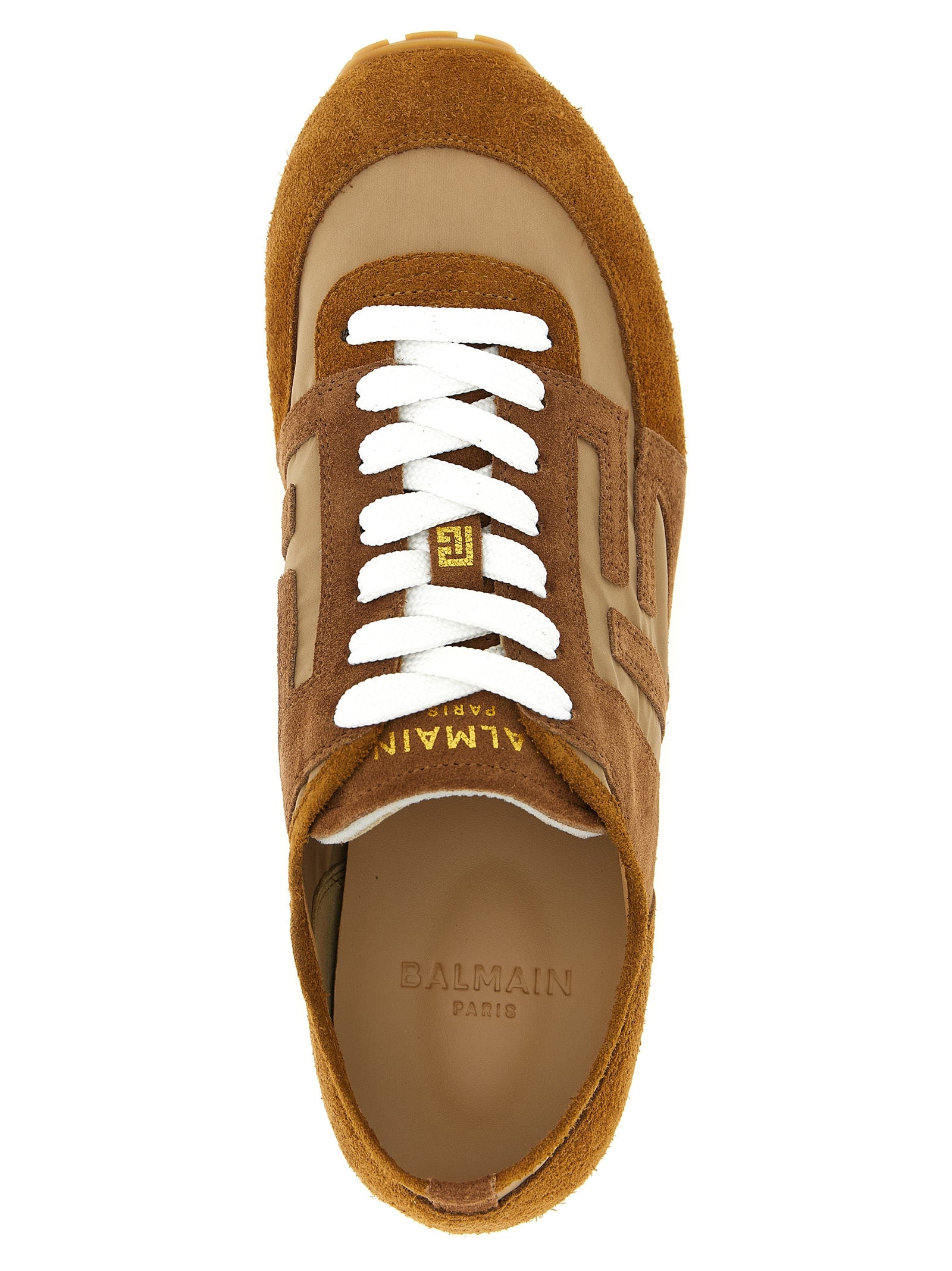 Balmain Braune Kalbsleder-Sneaker