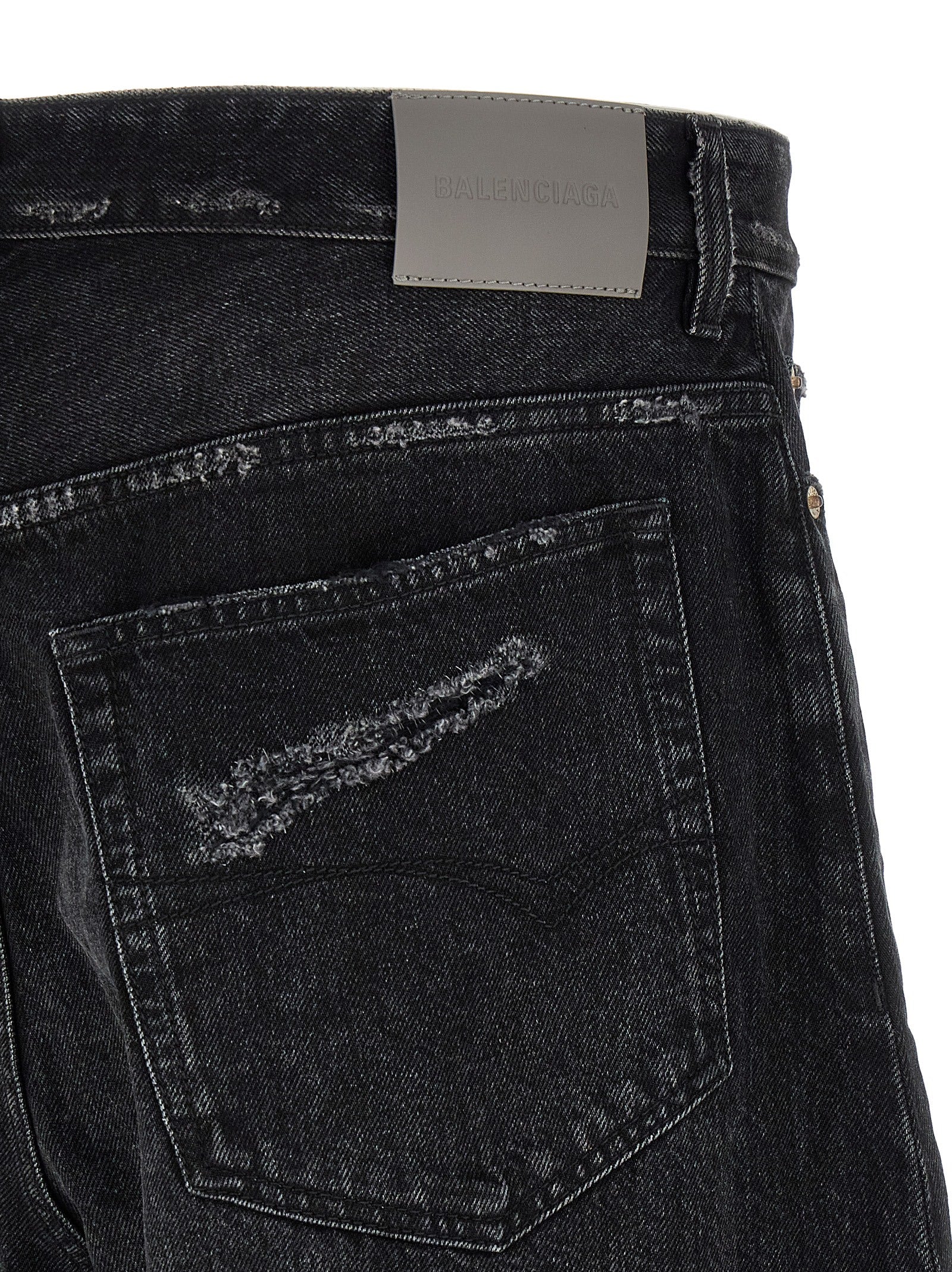 Balenciaga Schwarze Cropped Jeans aus Baumwolle