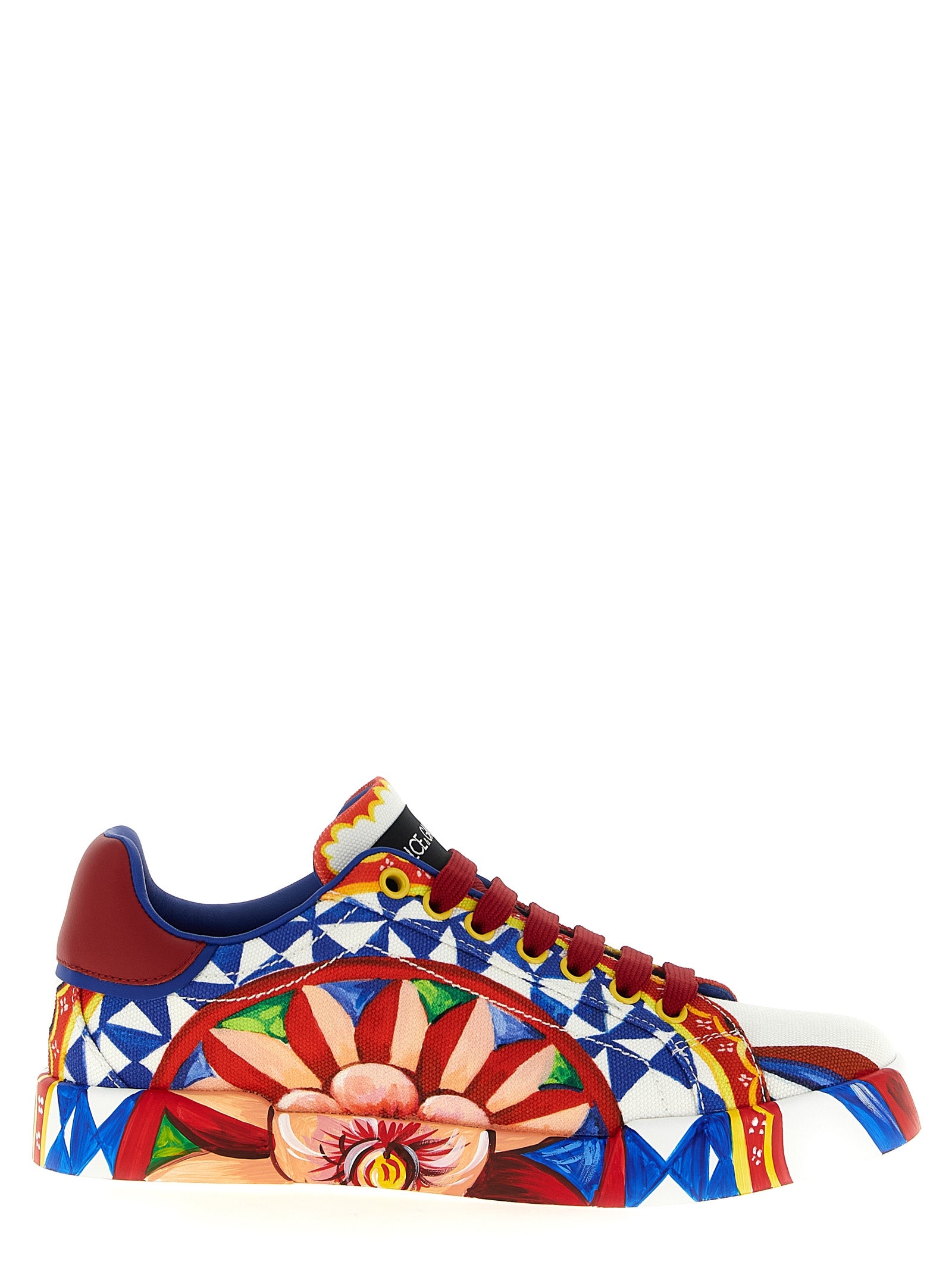Dolce & Gabbana Mehrfarbige Low-Top-Sneaker aus Baumwolle