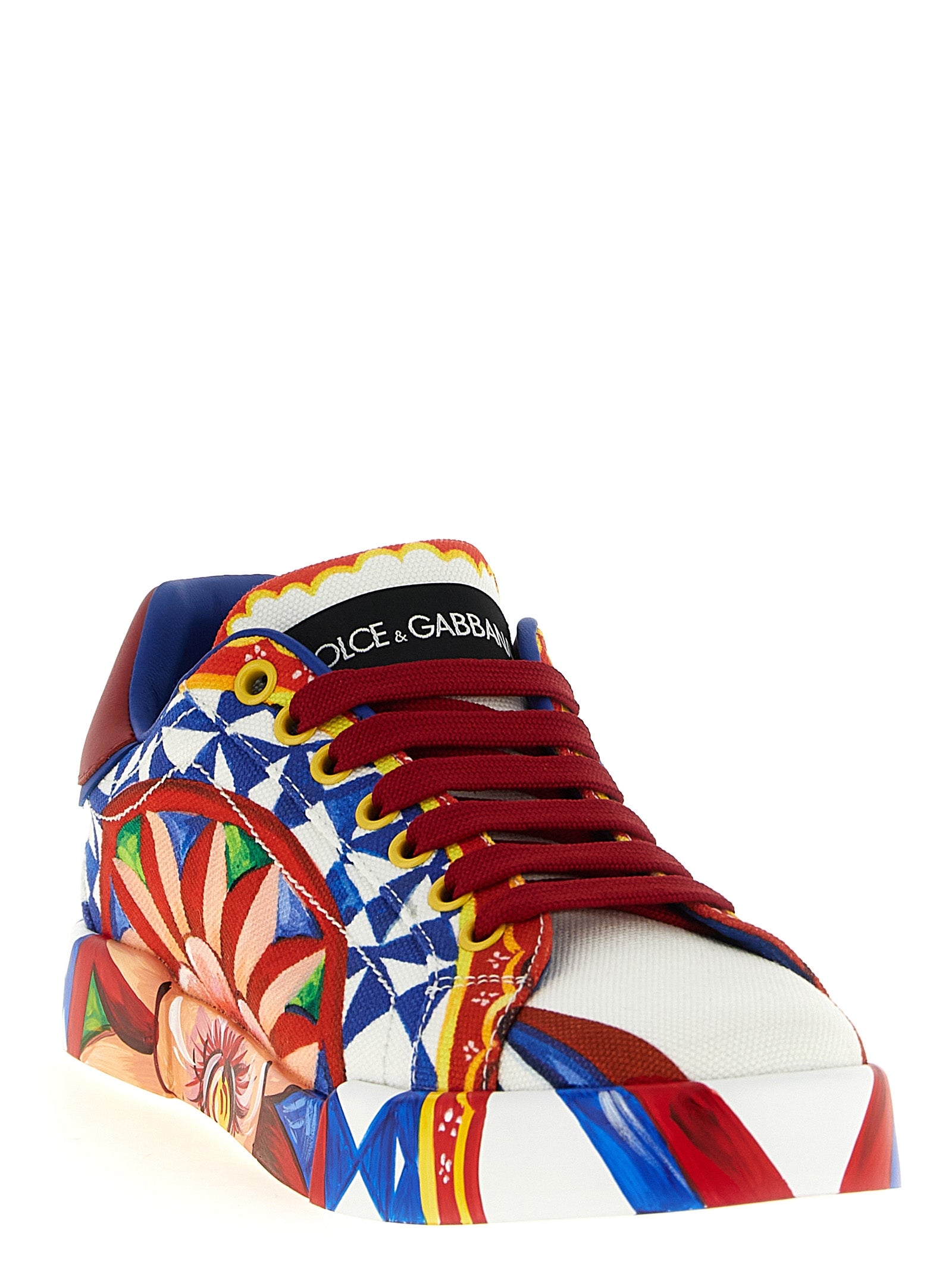 Dolce & Gabbana Mehrfarbige Low-Top-Sneaker aus Baumwolle