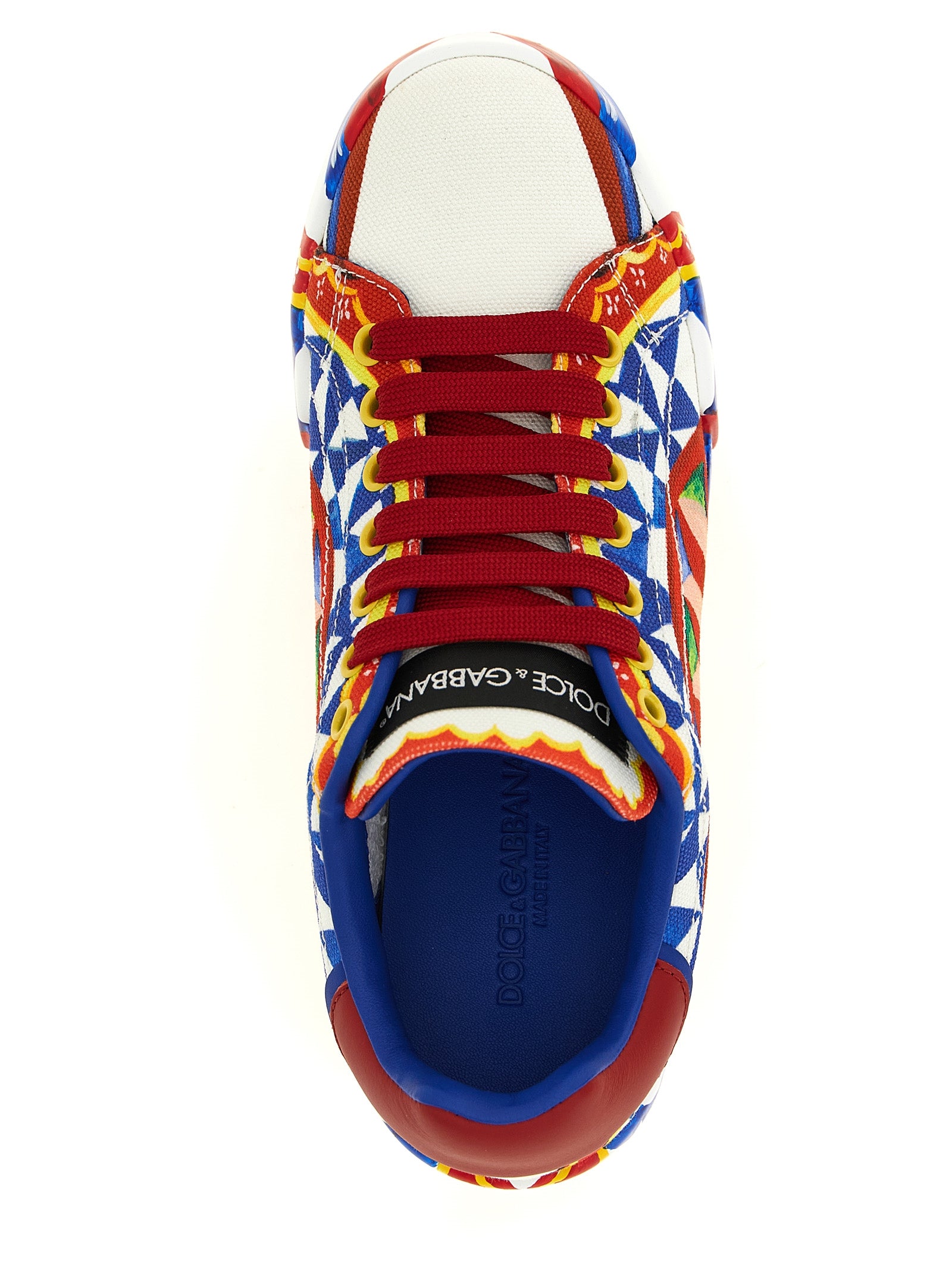 Dolce & Gabbana Mehrfarbige Low-Top-Sneaker aus Baumwolle