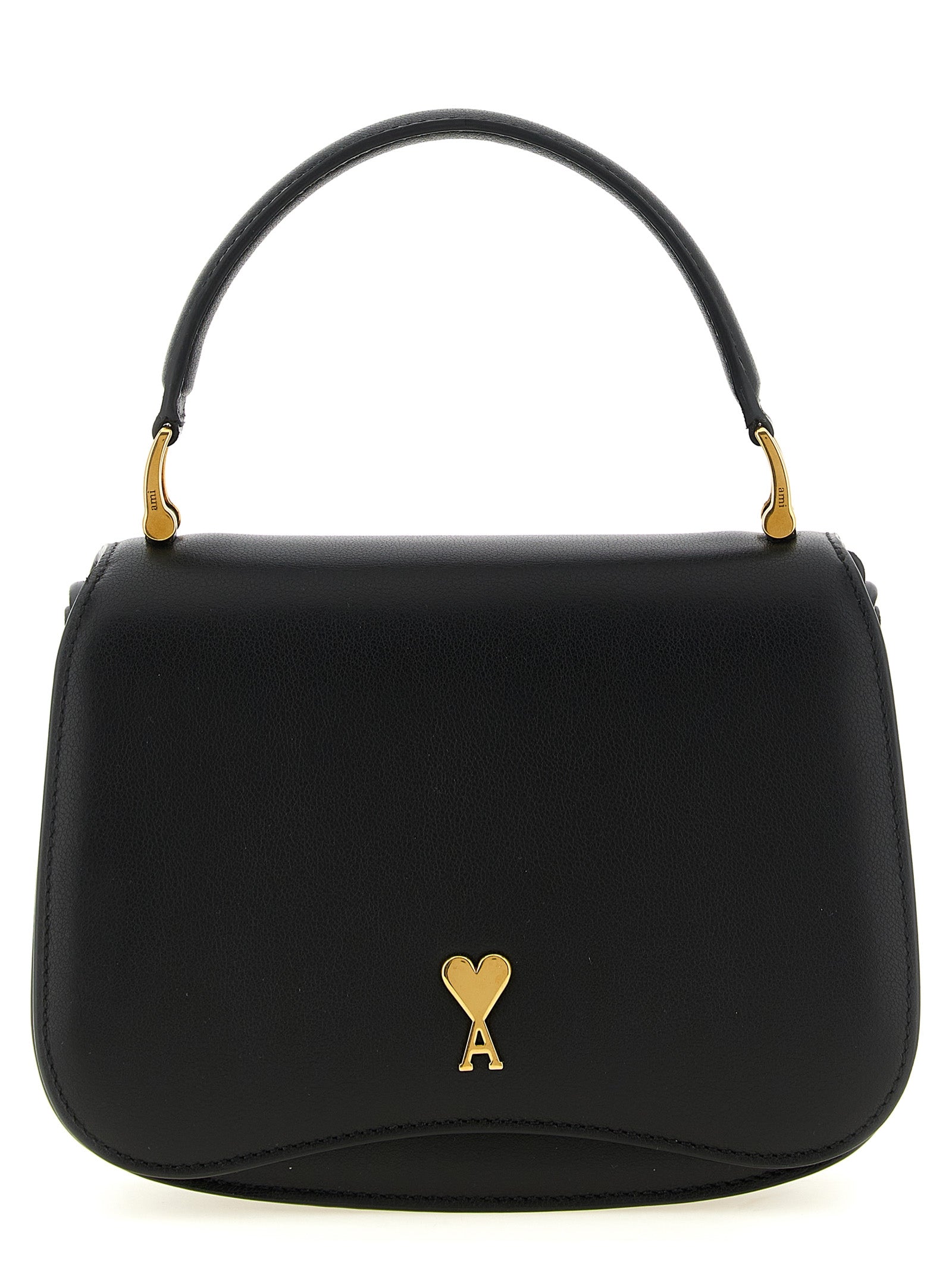 Ami Paris Schwarze Kalbsleder-Handtasche