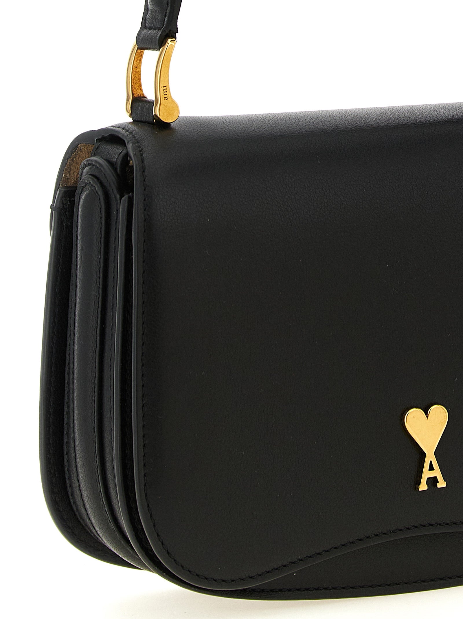 Ami Paris Schwarze Kalbsleder-Handtasche