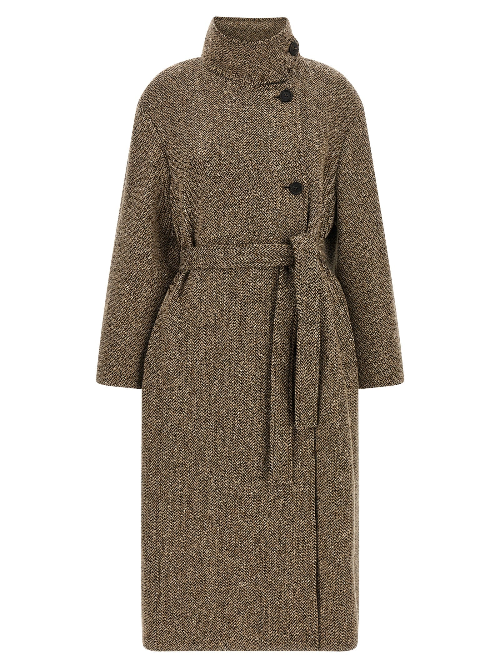 Brunello Cucinelli Mantel aus reiner Schurwolle in Braun