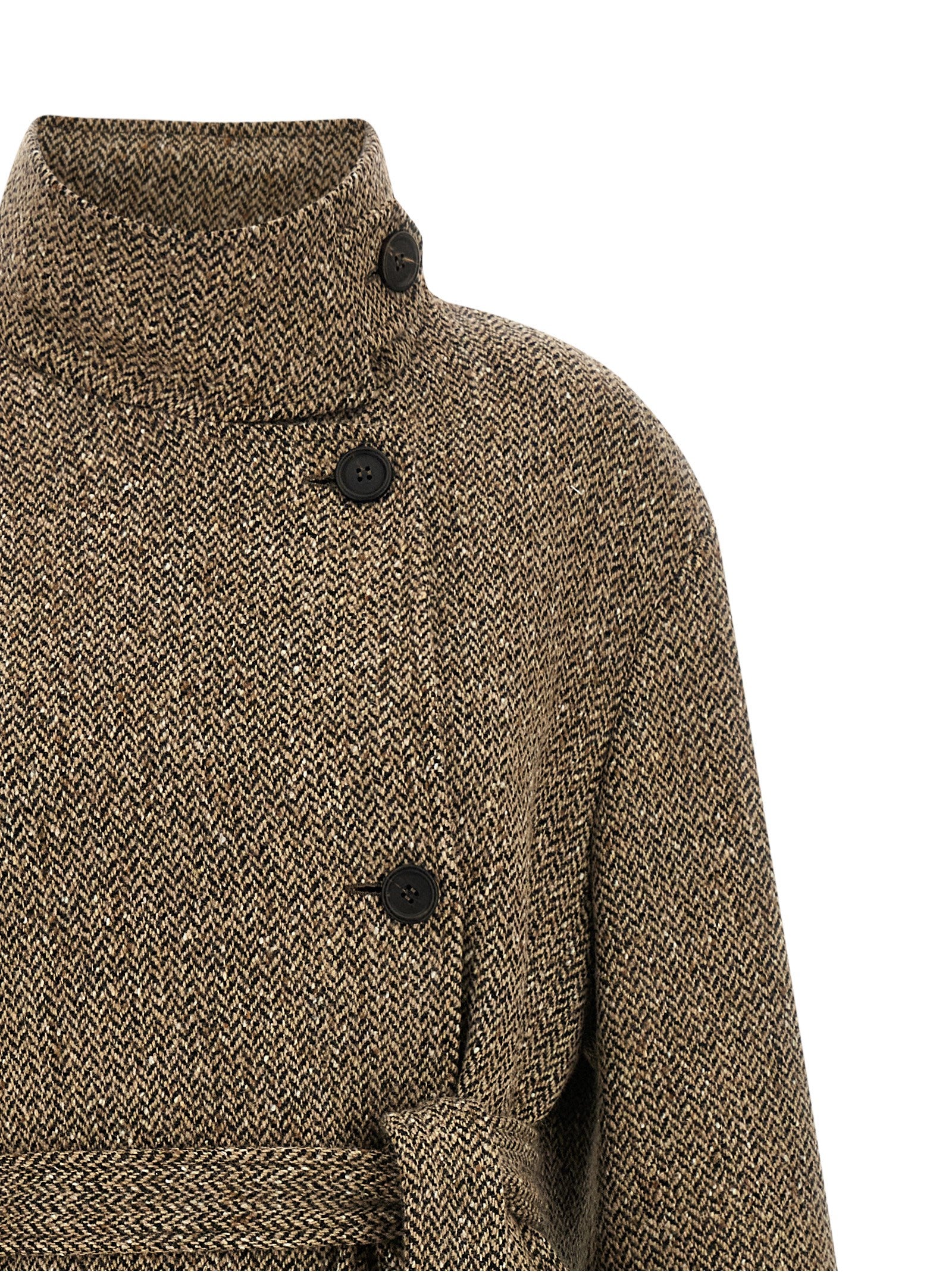 Brunello Cucinelli Mantel aus reiner Schurwolle in Braun