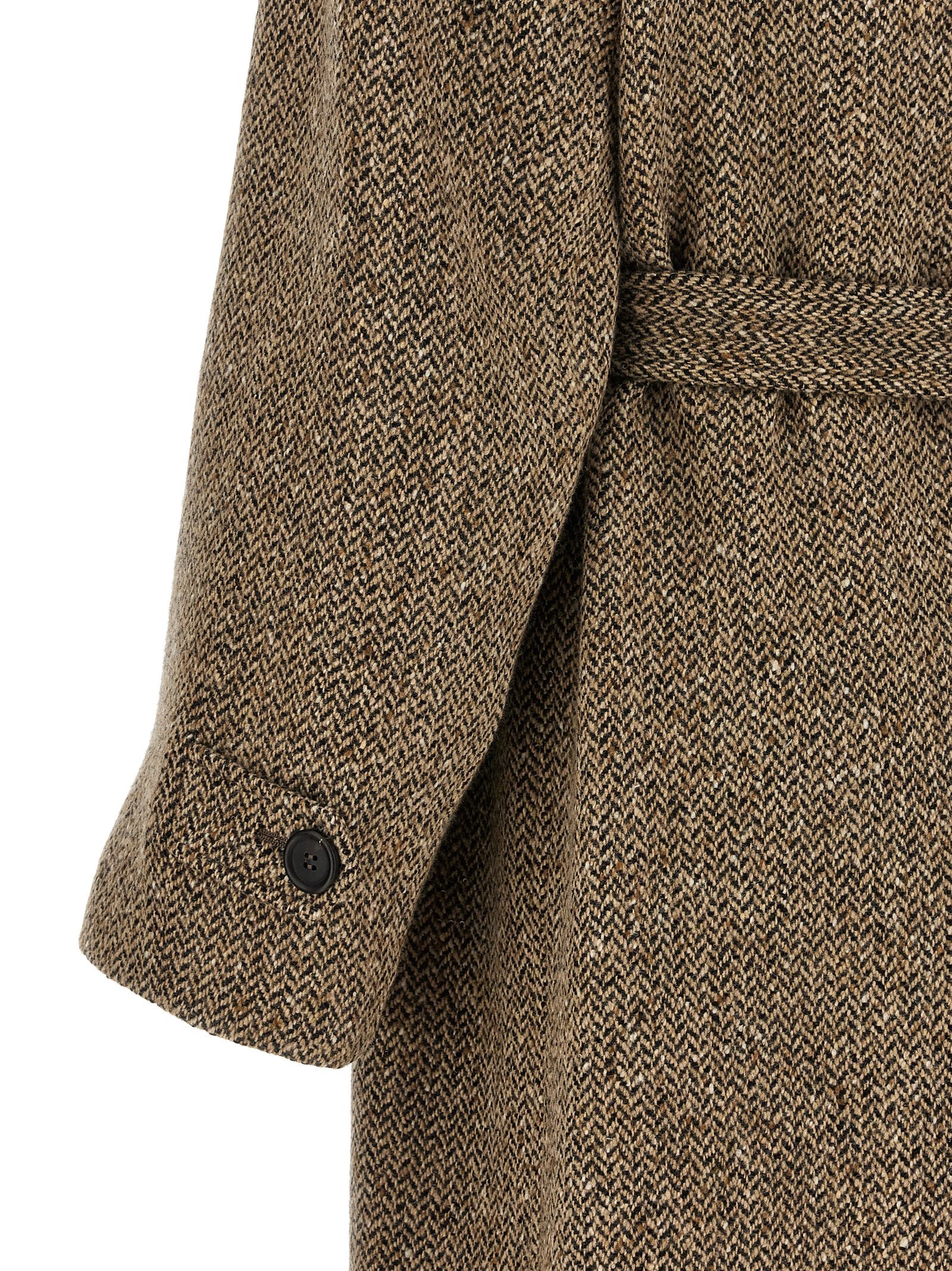 Brunello Cucinelli Mantel aus reiner Schurwolle in Braun