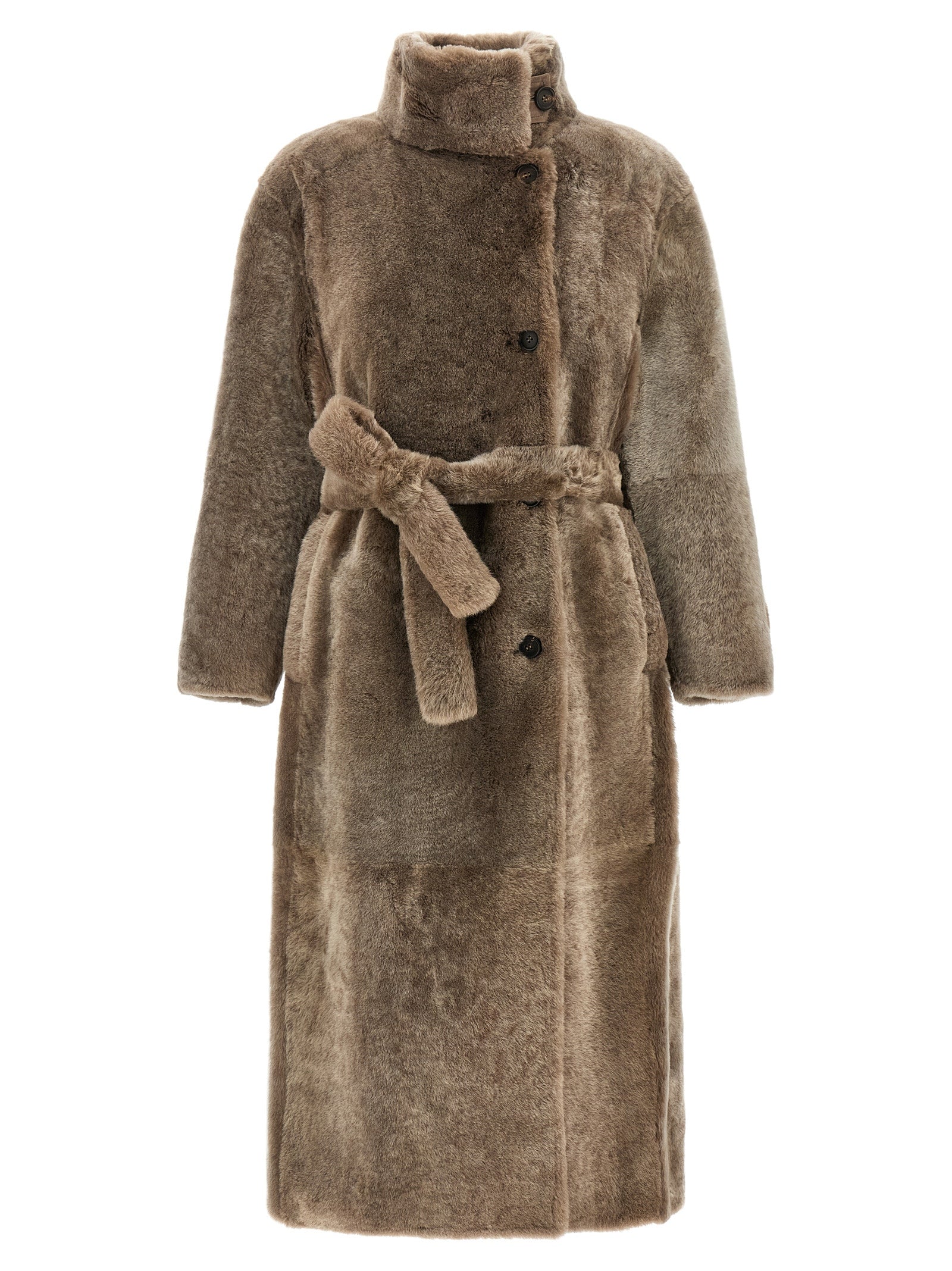 Brunello Cucinelli Brauner Lammleder-Mantel