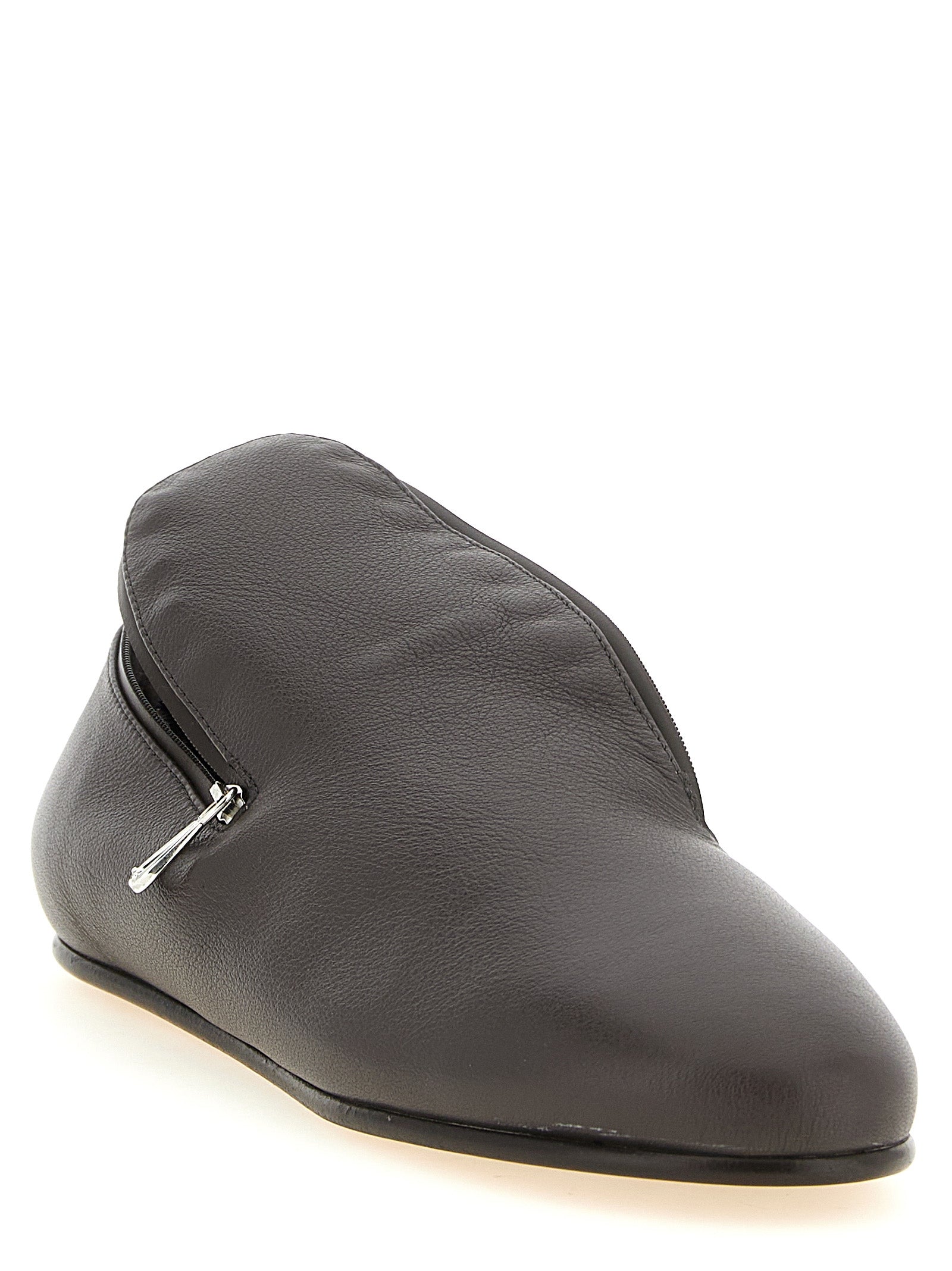 Kiko Kostadinov Schwarze Leder Loafer zum Hineinschlüpfen