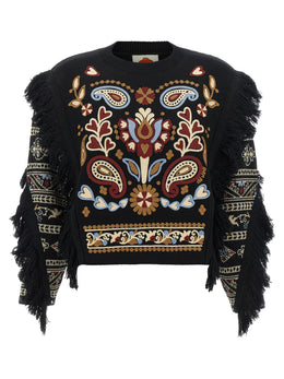 FARM RIO Schwarzer Wollcardigan