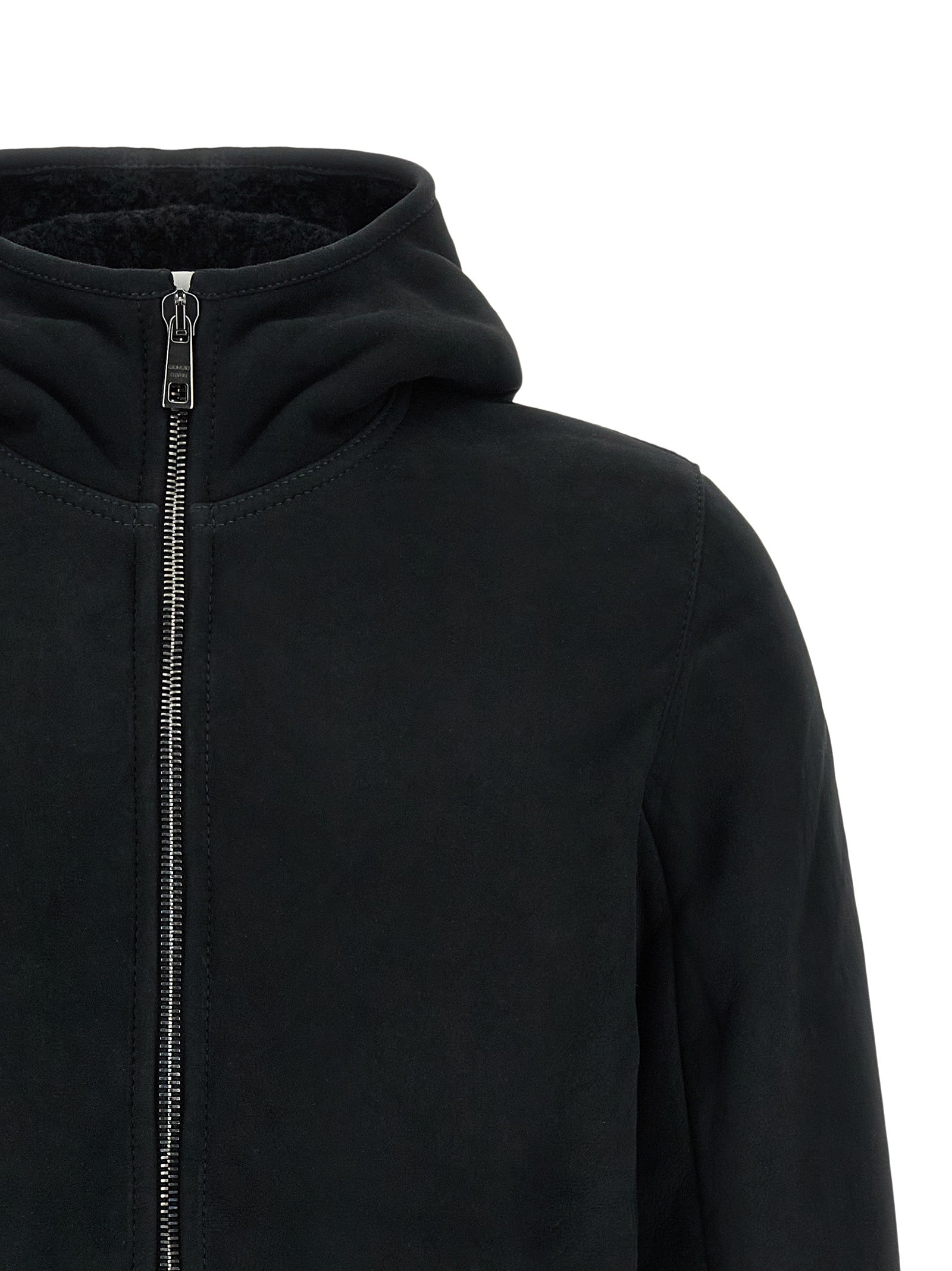 GIORGIO BRATO Schwarzes Lammleder-Sweatshirt