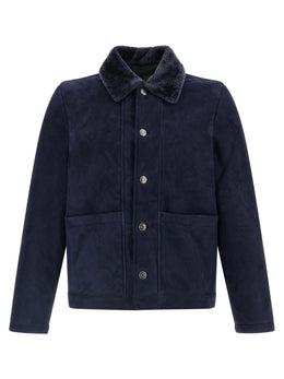 GIORGIO BRATO Blaue Lederjacke