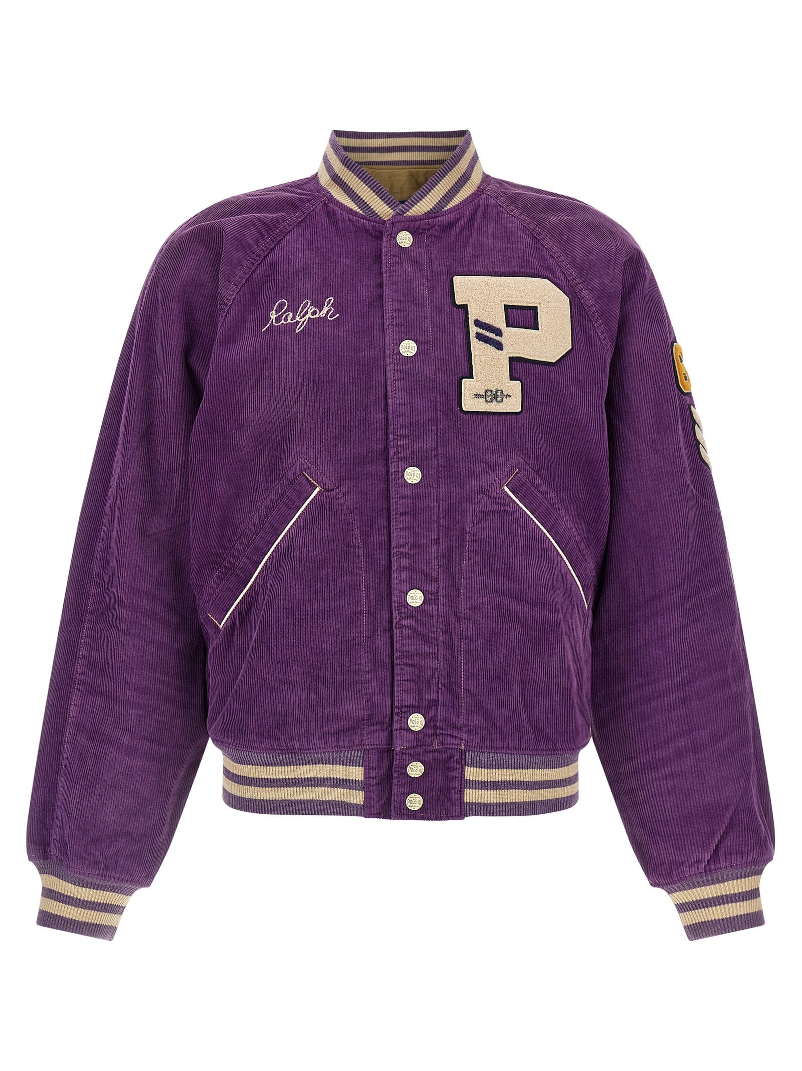 Polo Ralph Lauren Lila Baumwoll-Bomberjacke