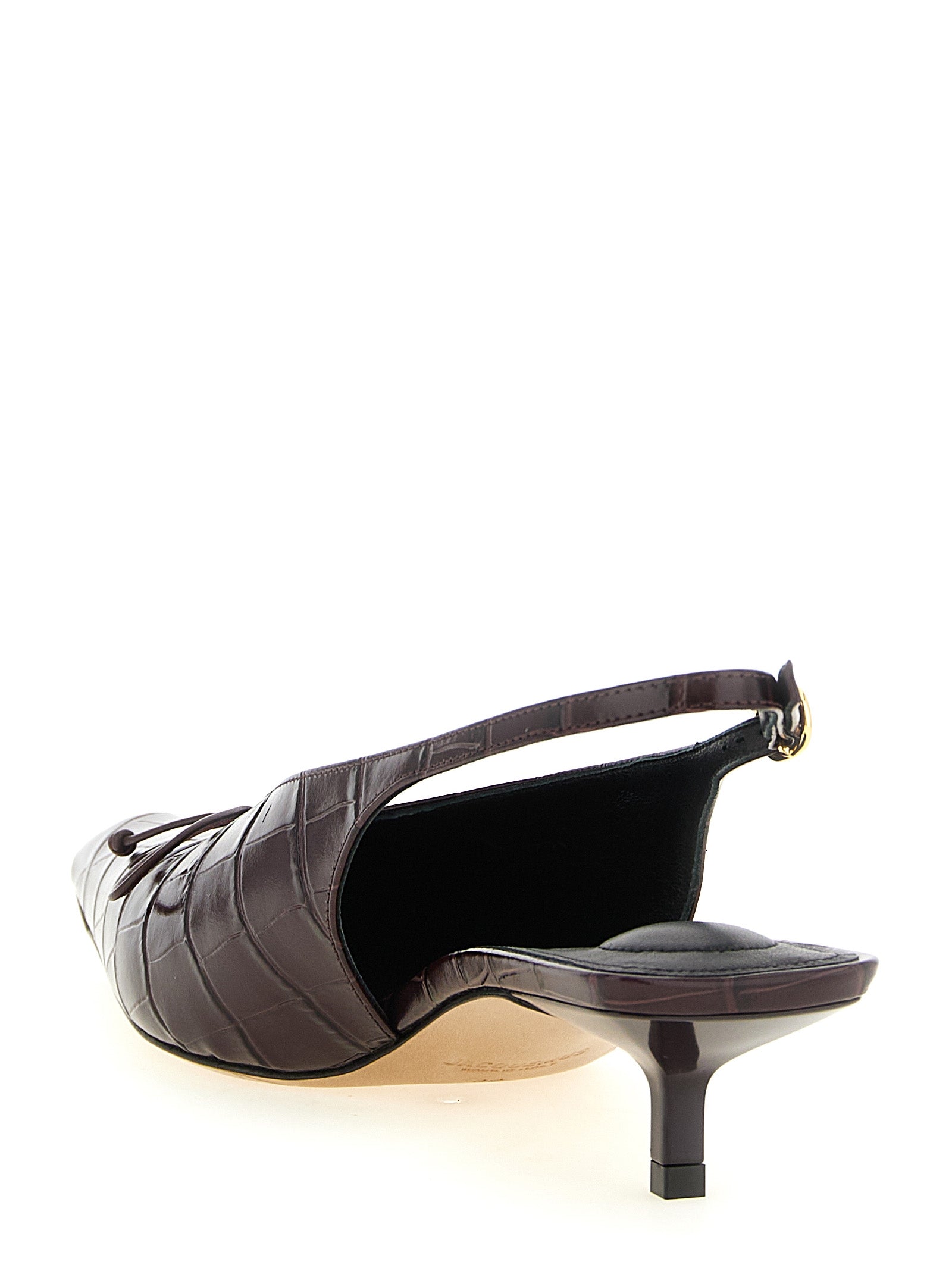 Jacquemus Pumps mit mittlerem Absatz aus bordeauxrotem Kalbsleder