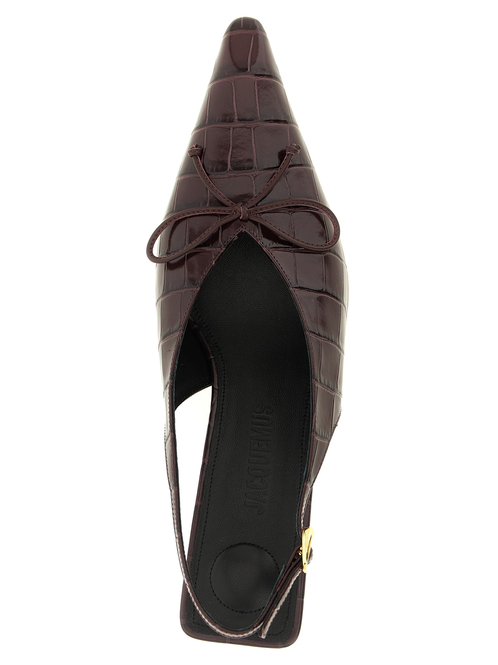 Jacquemus Pumps mit mittlerem Absatz aus bordeauxrotem Kalbsleder