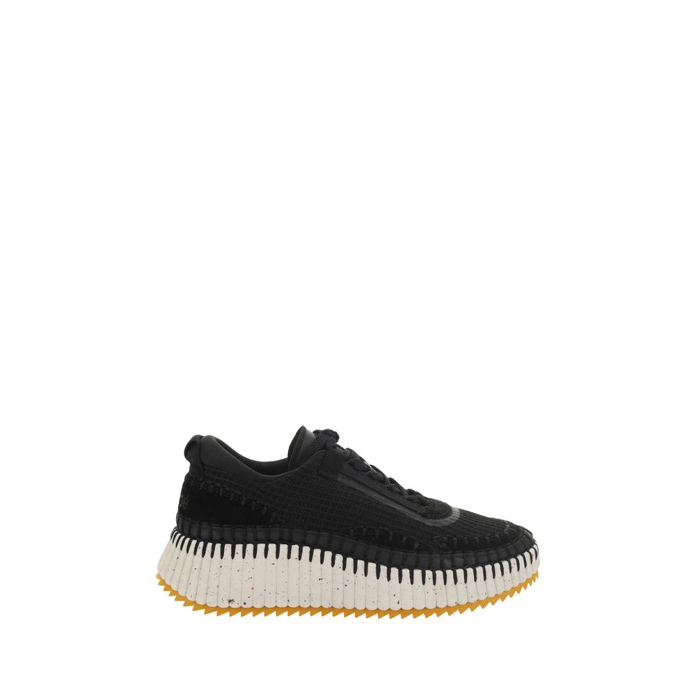 Chloé Schwarze Sneaker aus Nylon im Athletic-Stil