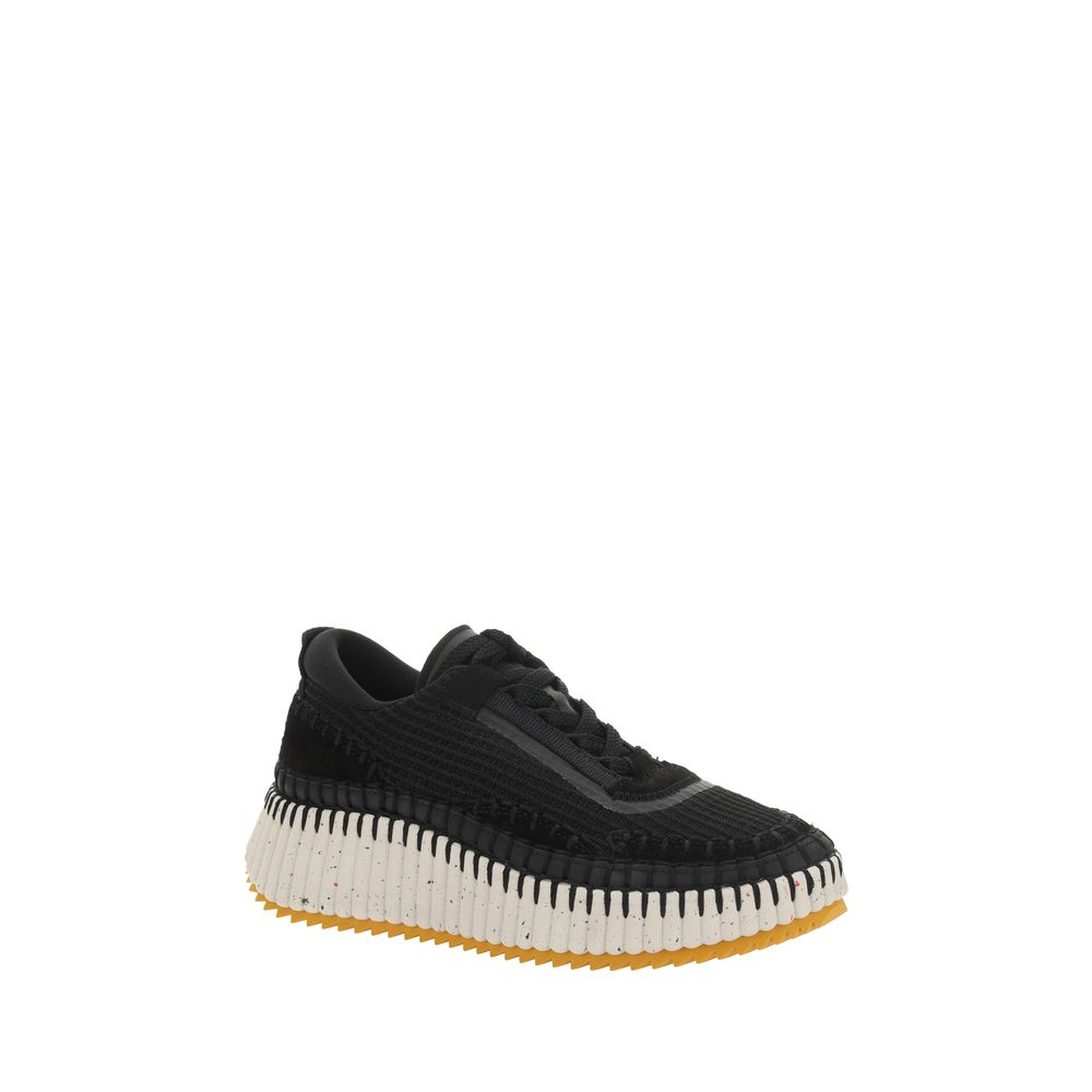 Chloé Schwarze Sneaker aus Nylon im Athletic-Stil