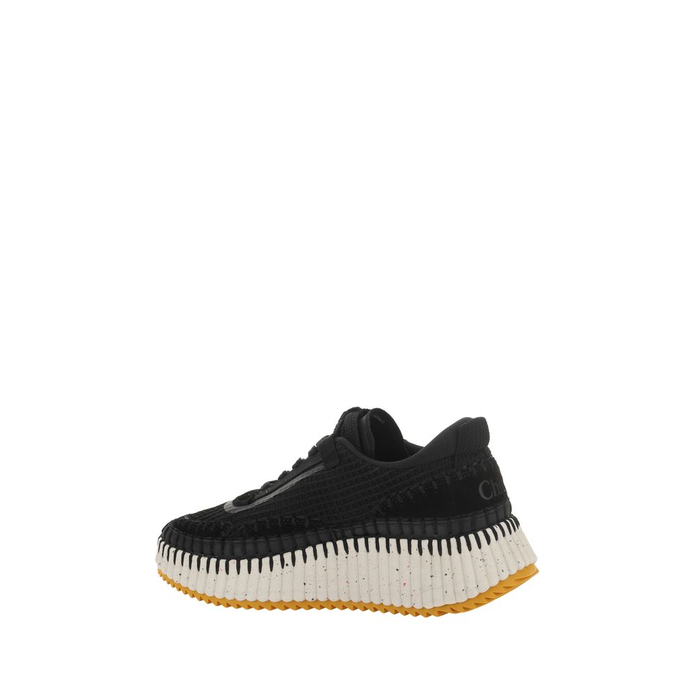 Chloé Schwarze Sneaker aus Nylon im Athletic-Stil