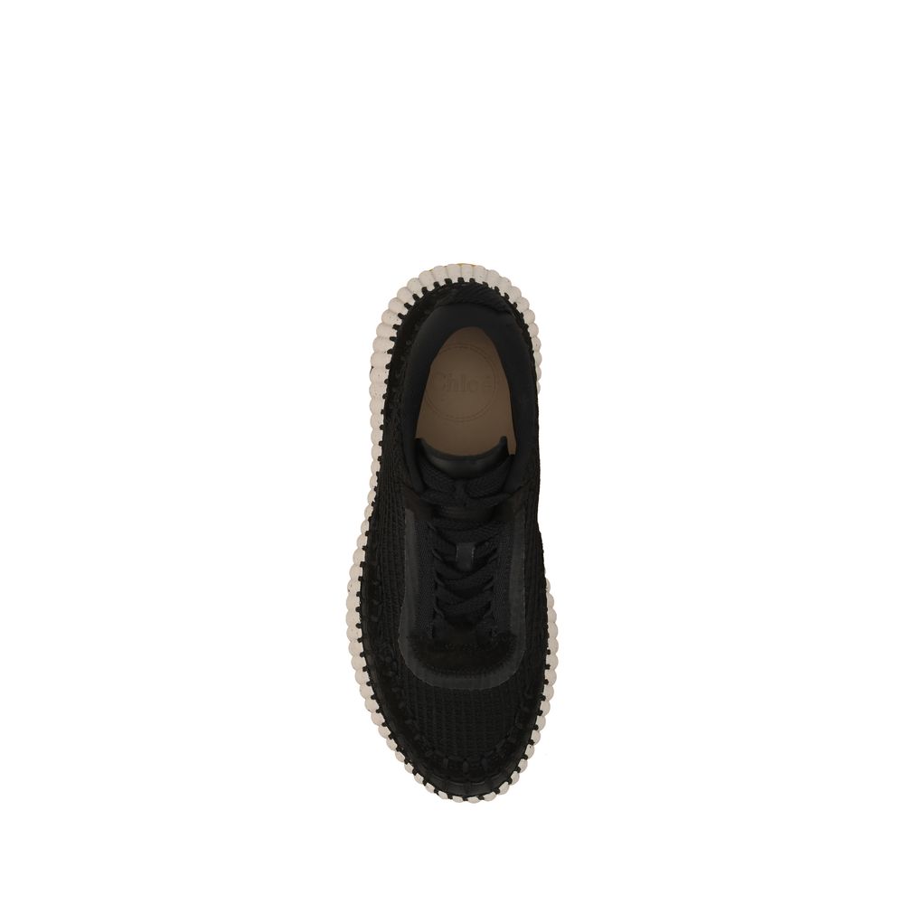 Chloé Schwarze Sneaker aus Nylon im Athletic-Stil