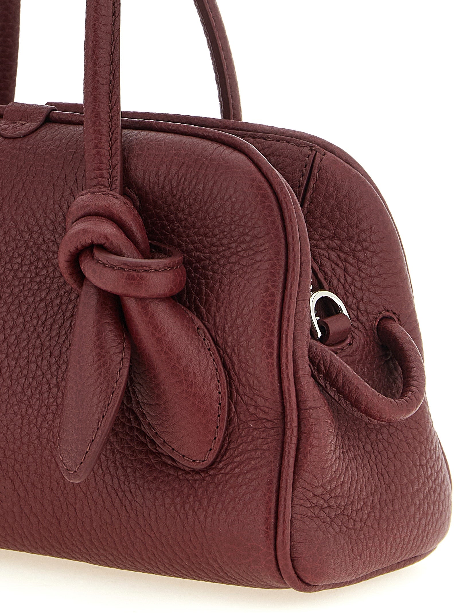 Jacquemus Handtasche aus bordeauxrotem Kalbsleder