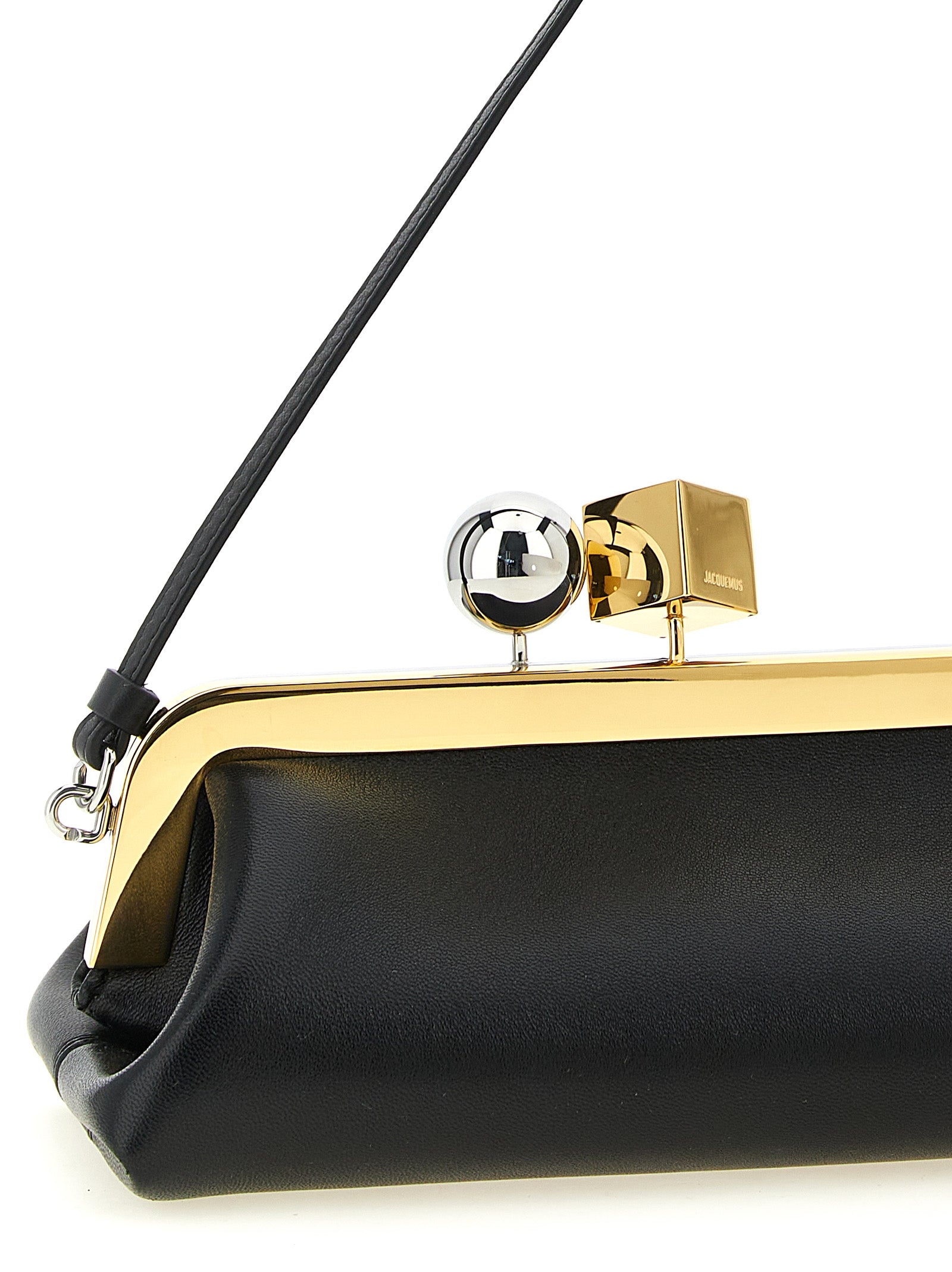 Jacquemus Schwarze Lammleder-Clutch