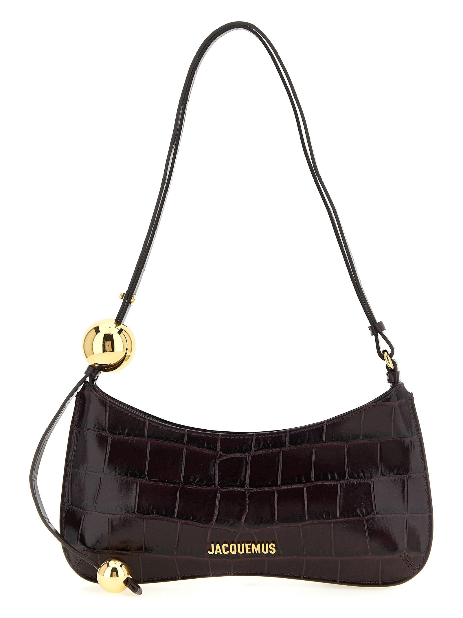 Jacquemus Schultertasche aus bordeauxrotem Kalbsleder
