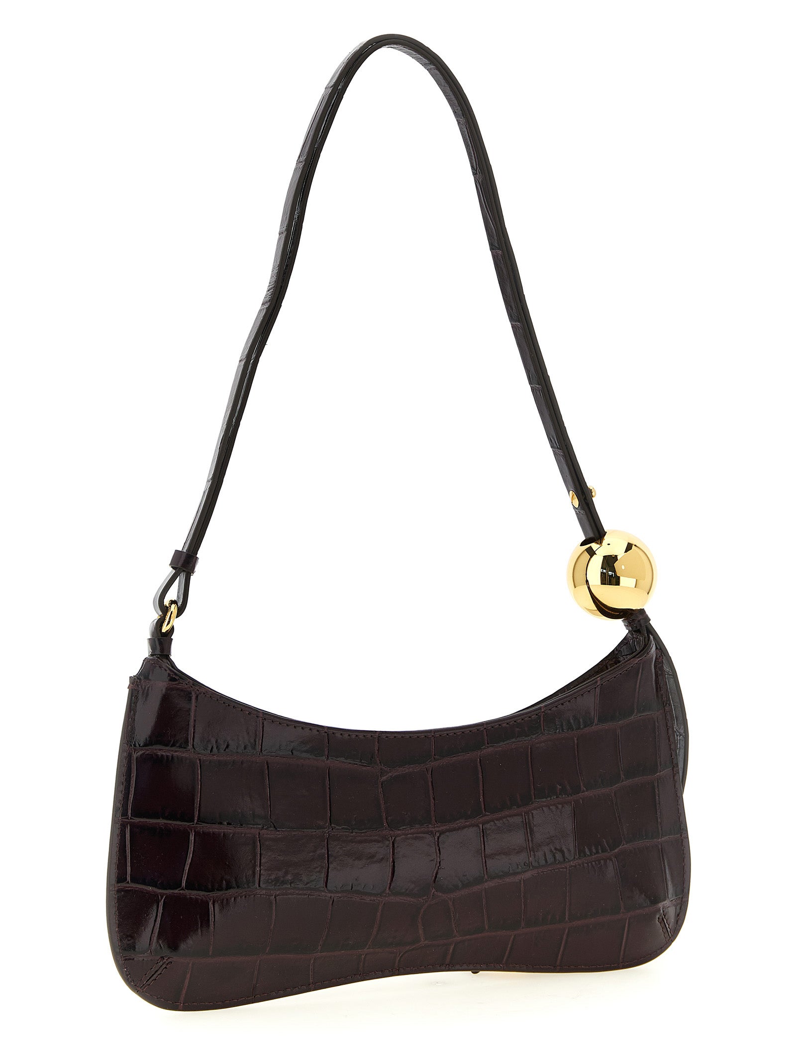 Jacquemus Schultertasche aus bordeauxrotem Kalbsleder