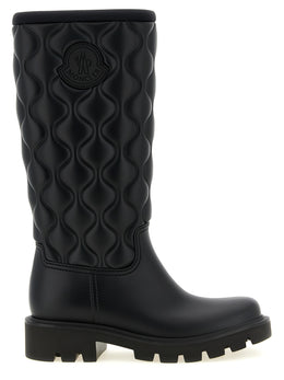 Moncler Schwarze PVC Overknee-Stiefel