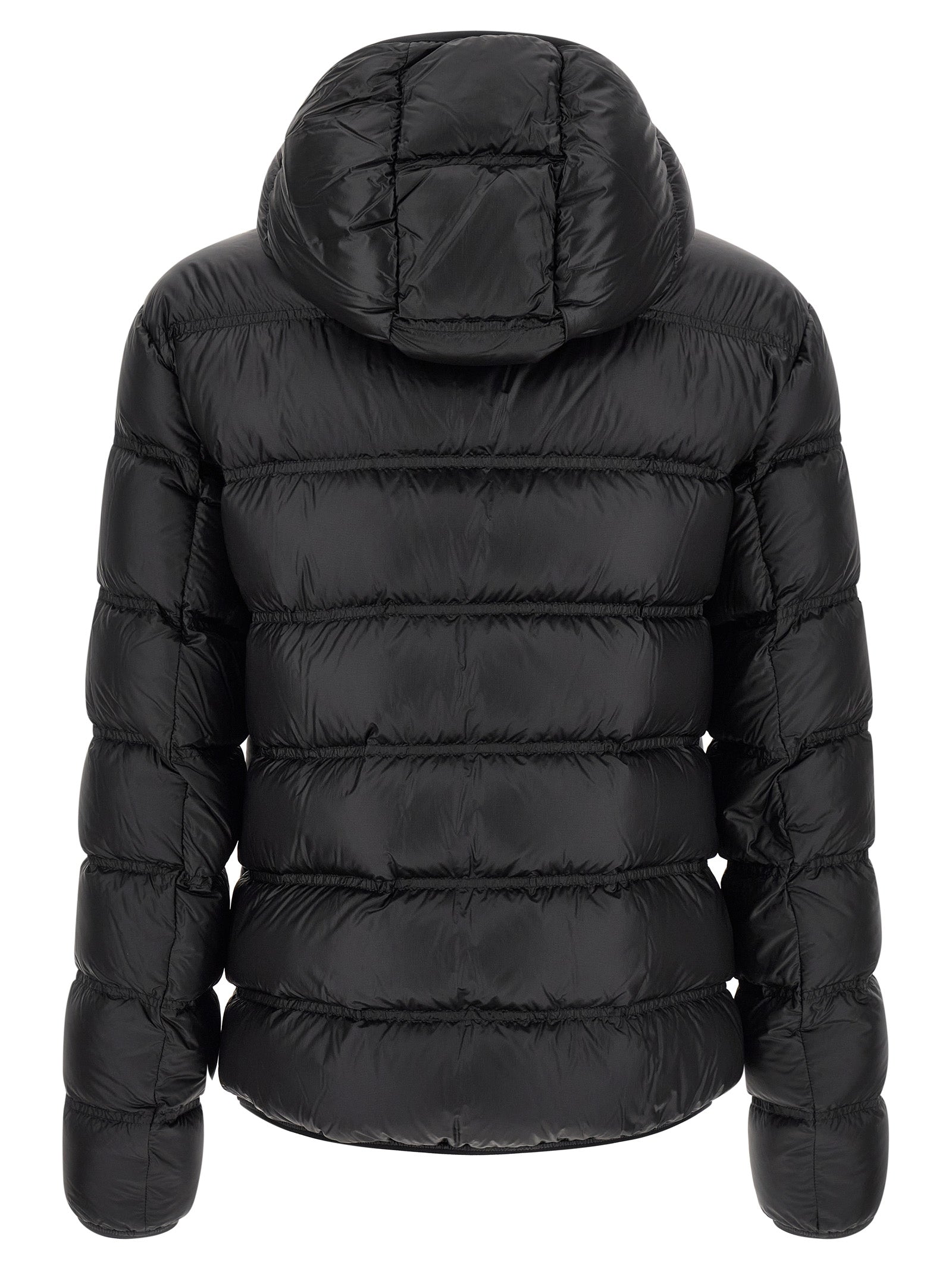 Moncler Schwarze Polyamid-Jacke in voller Länge