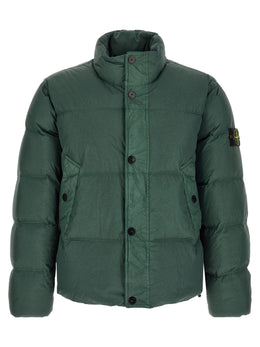 Stone Island Zweifarbige Polyamid-Steppjacke in voller Länge