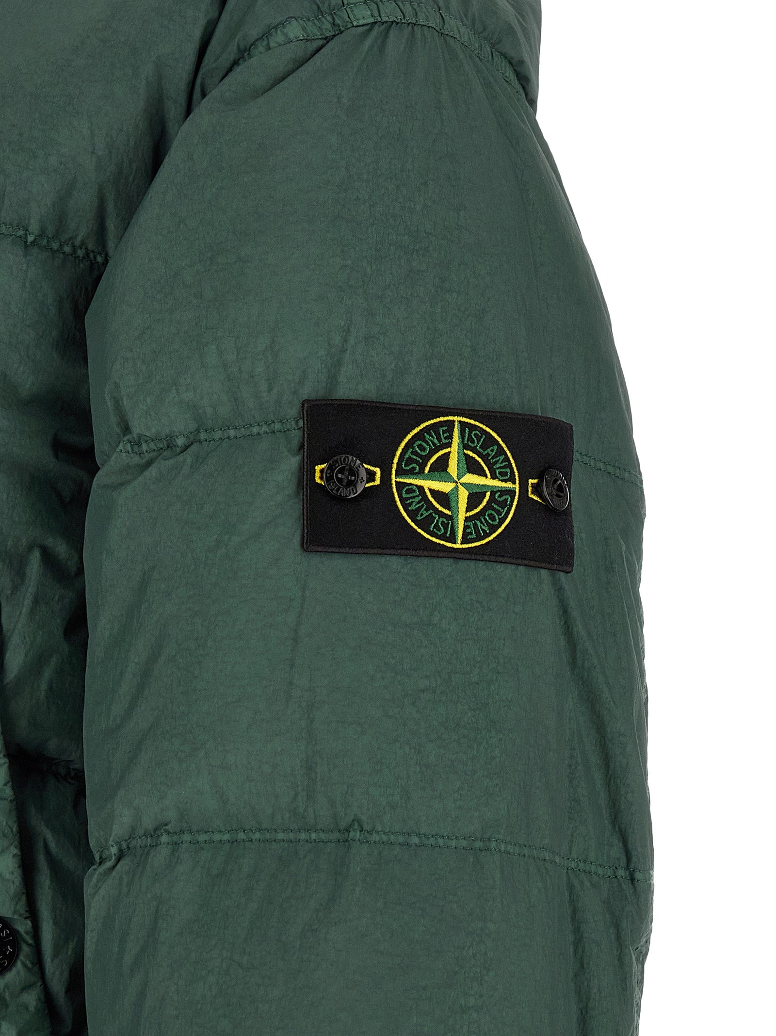 Stone Island Zweifarbige Polyamid-Steppjacke in voller Länge