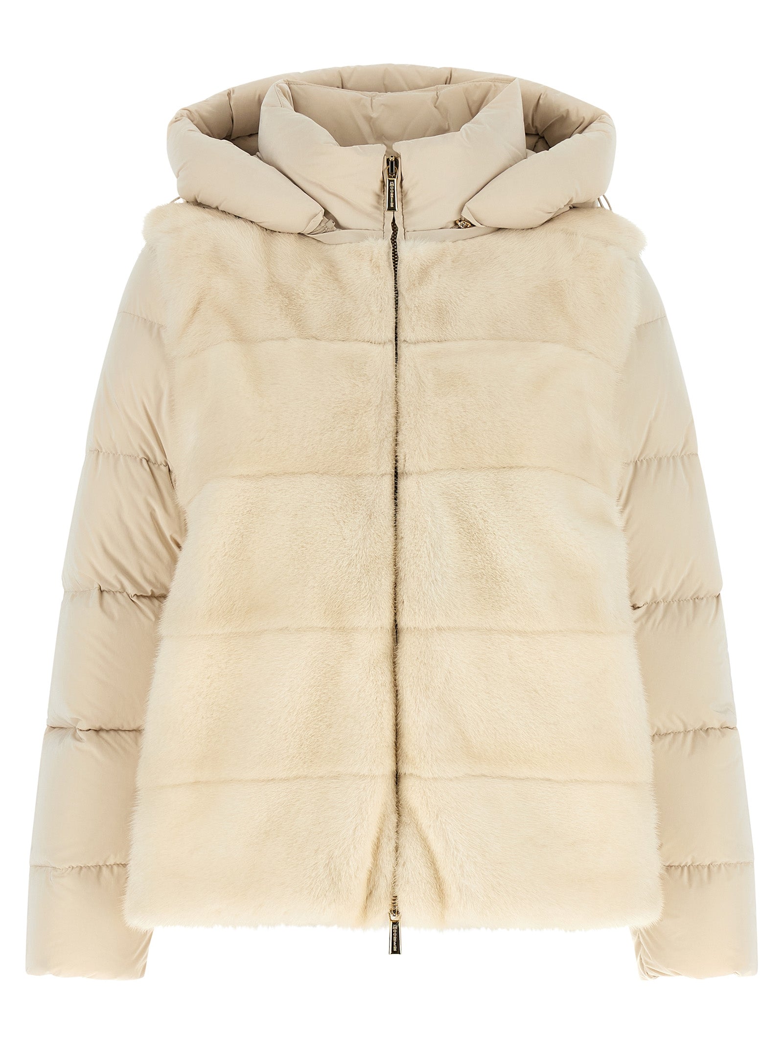 MooRER Weiße Woll-Shell-Jacke