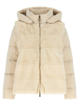 MooRER Weiße Woll-Shell-Jacke
