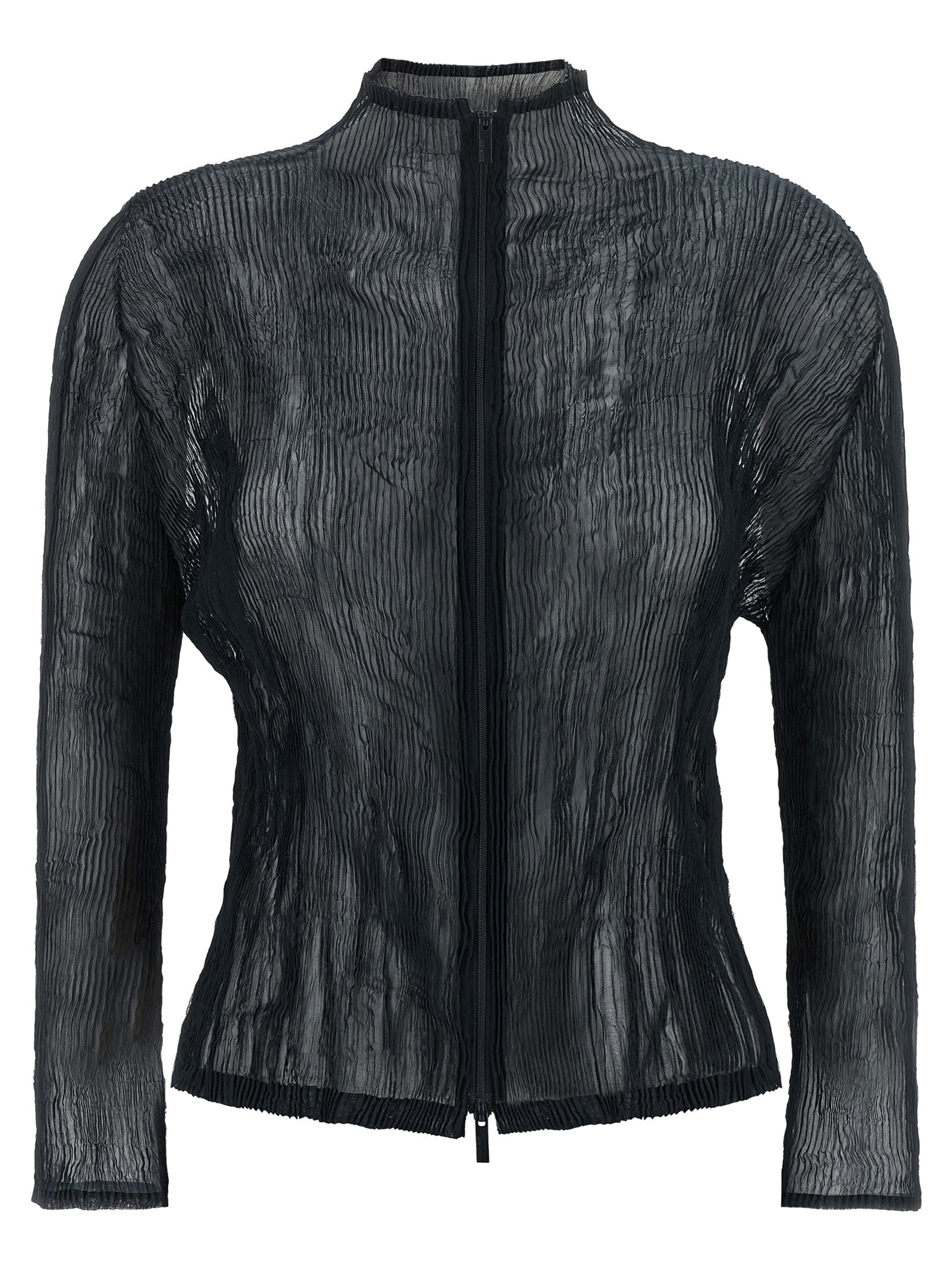 Issey Miyake Schwarzer Cardigan aus Polyester