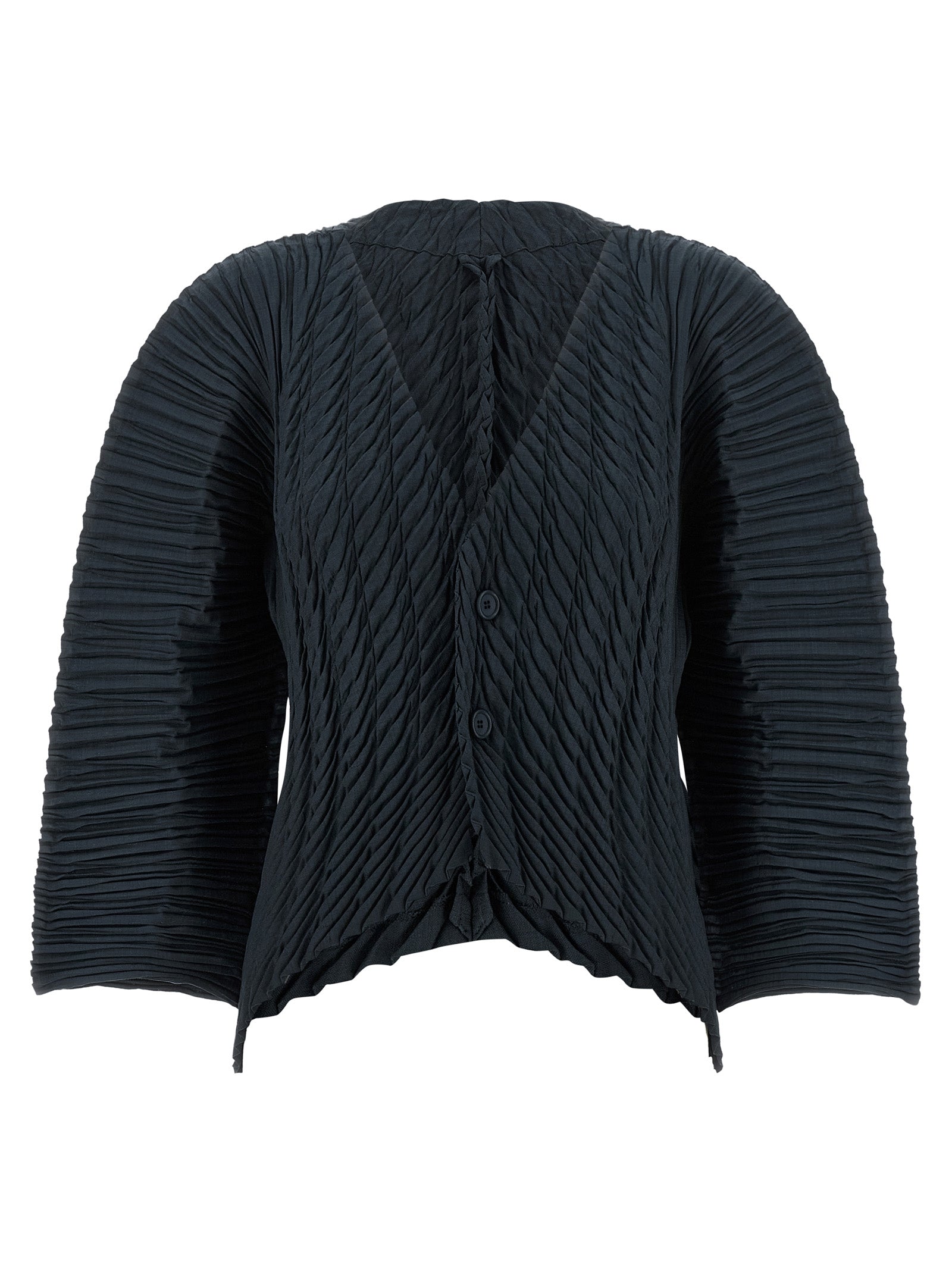 Issey Miyake Schwarzer Cardigan aus Polyester