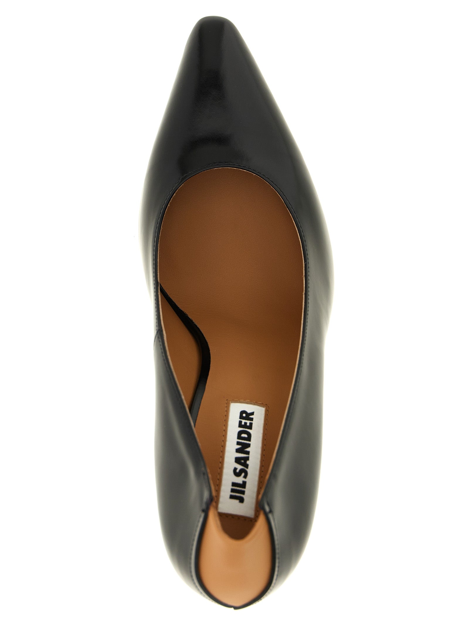 Jil Sander Schwarze Pumps aus Kalbsleder mit hohem Absatz