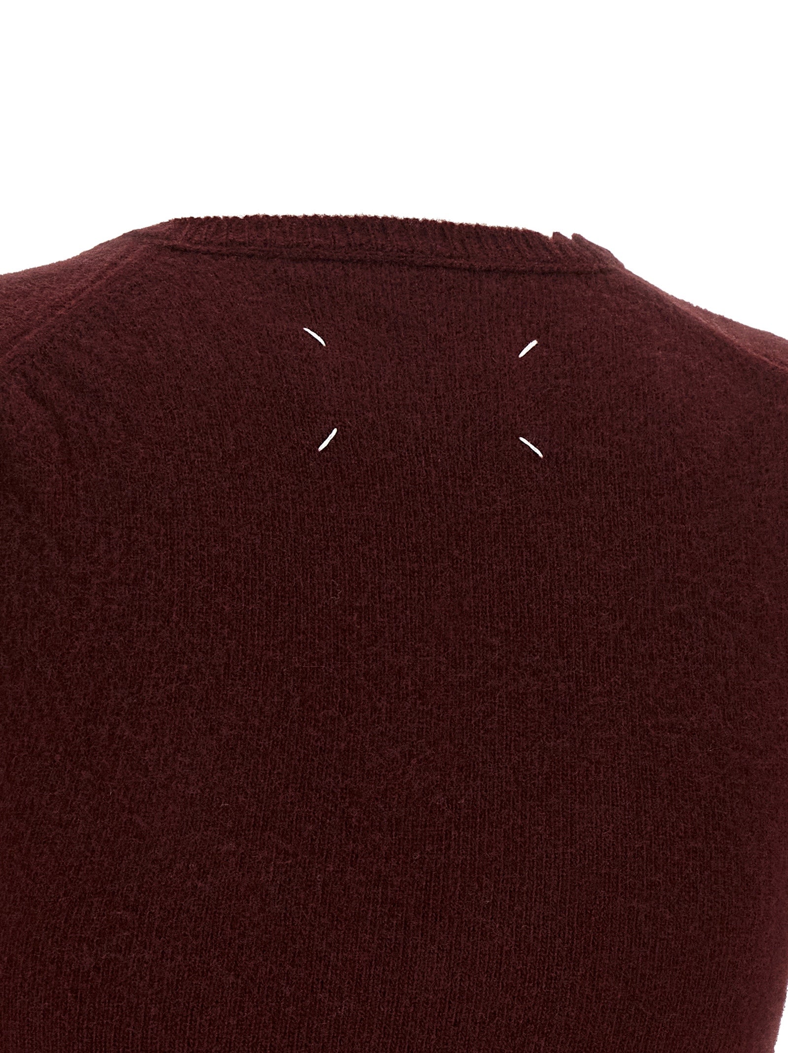 Maison Margiela Ärmellose Jacke aus bordeauxroter Schurwolle