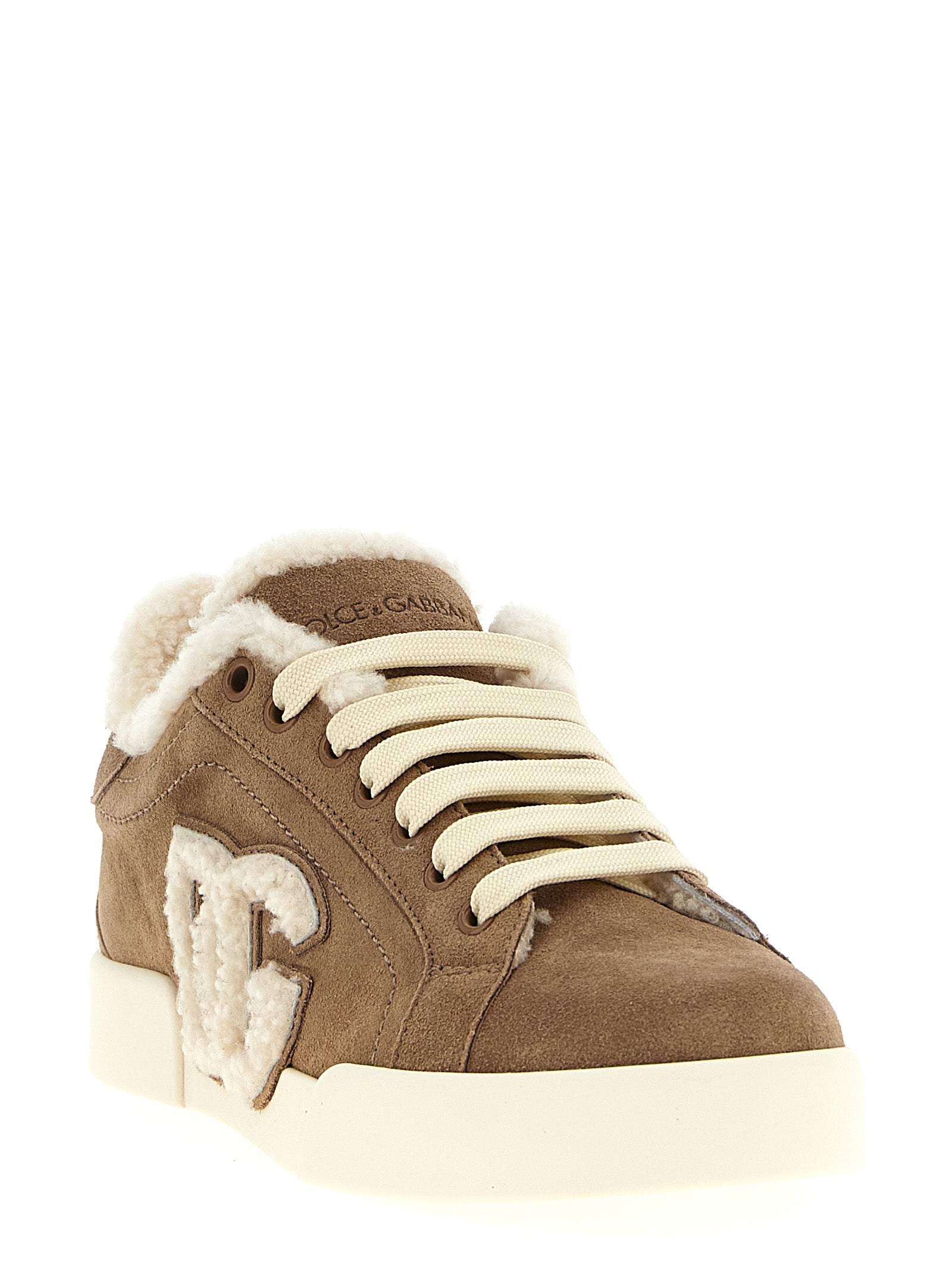 Dolce & Gabbana Braune Lammleder-Sneaker