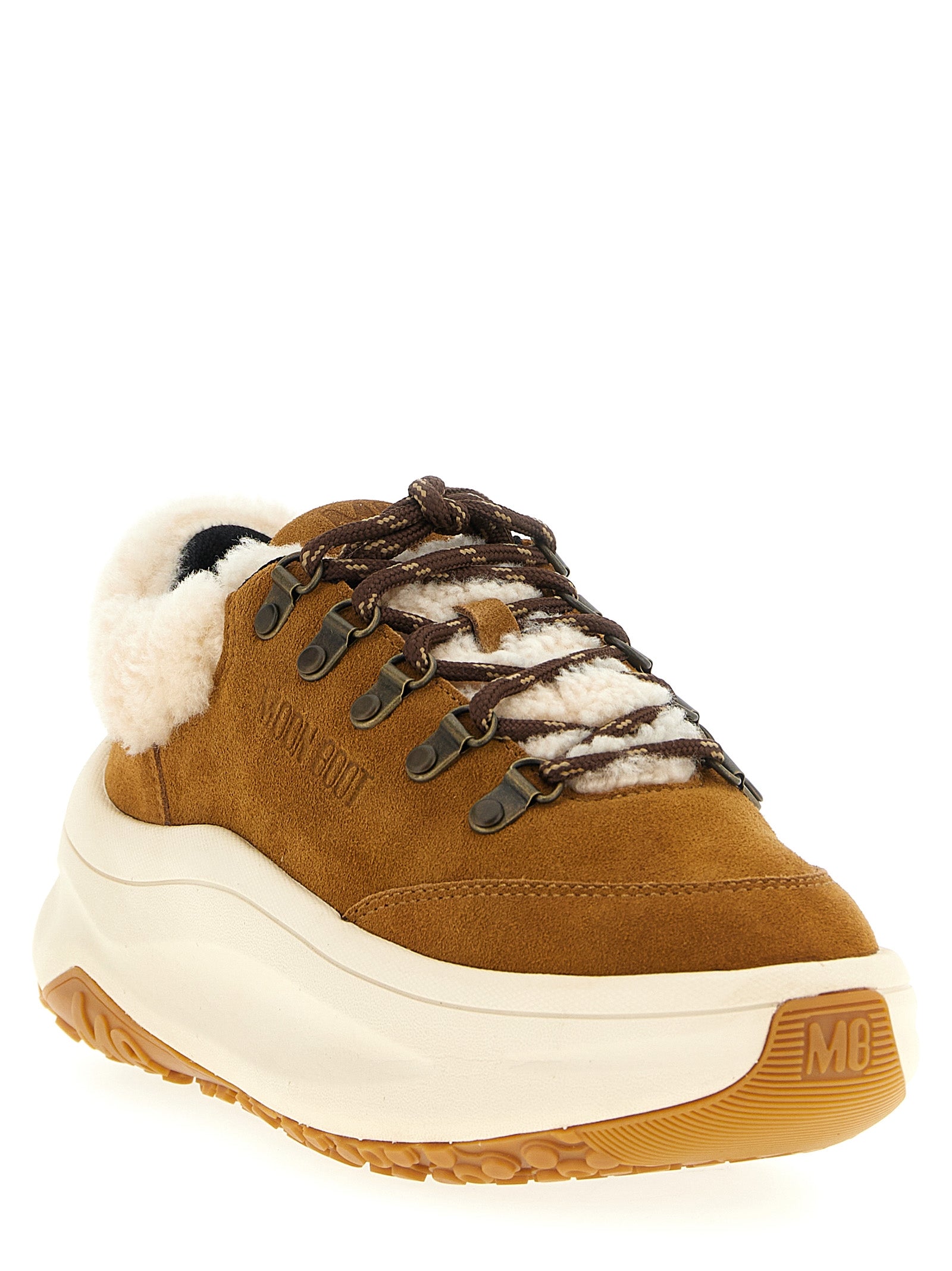 Moon Boot Beige Leder Chunky Sneaker
