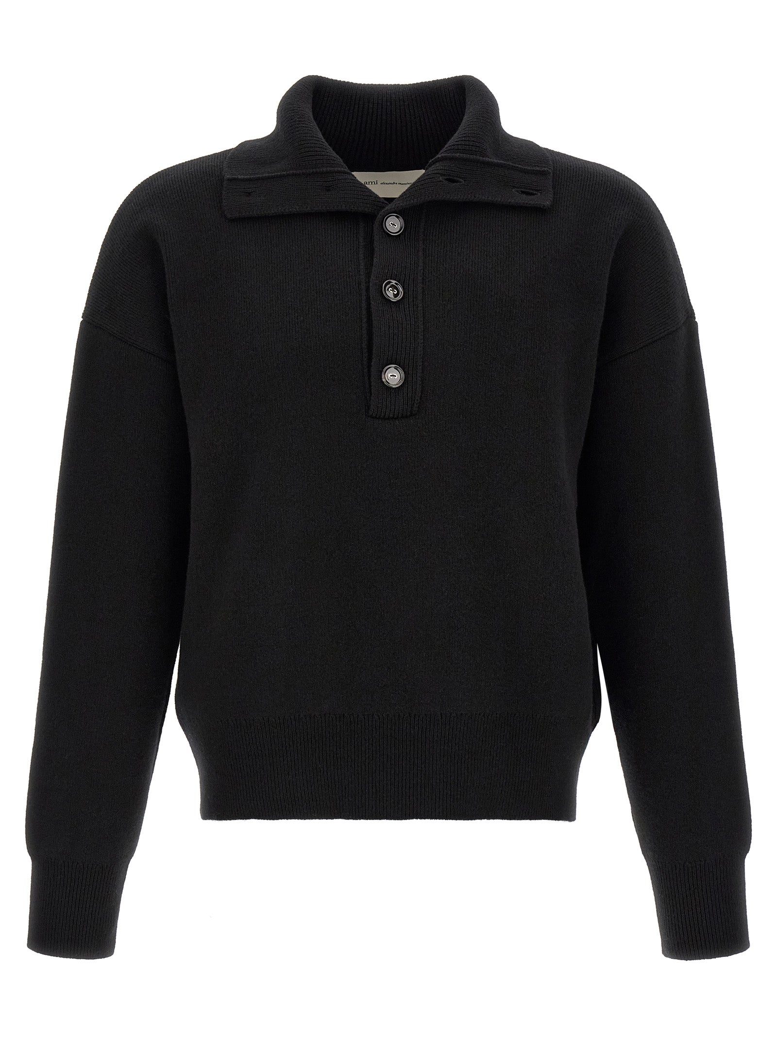 Ami Paris Schwarzer Wollcardigan