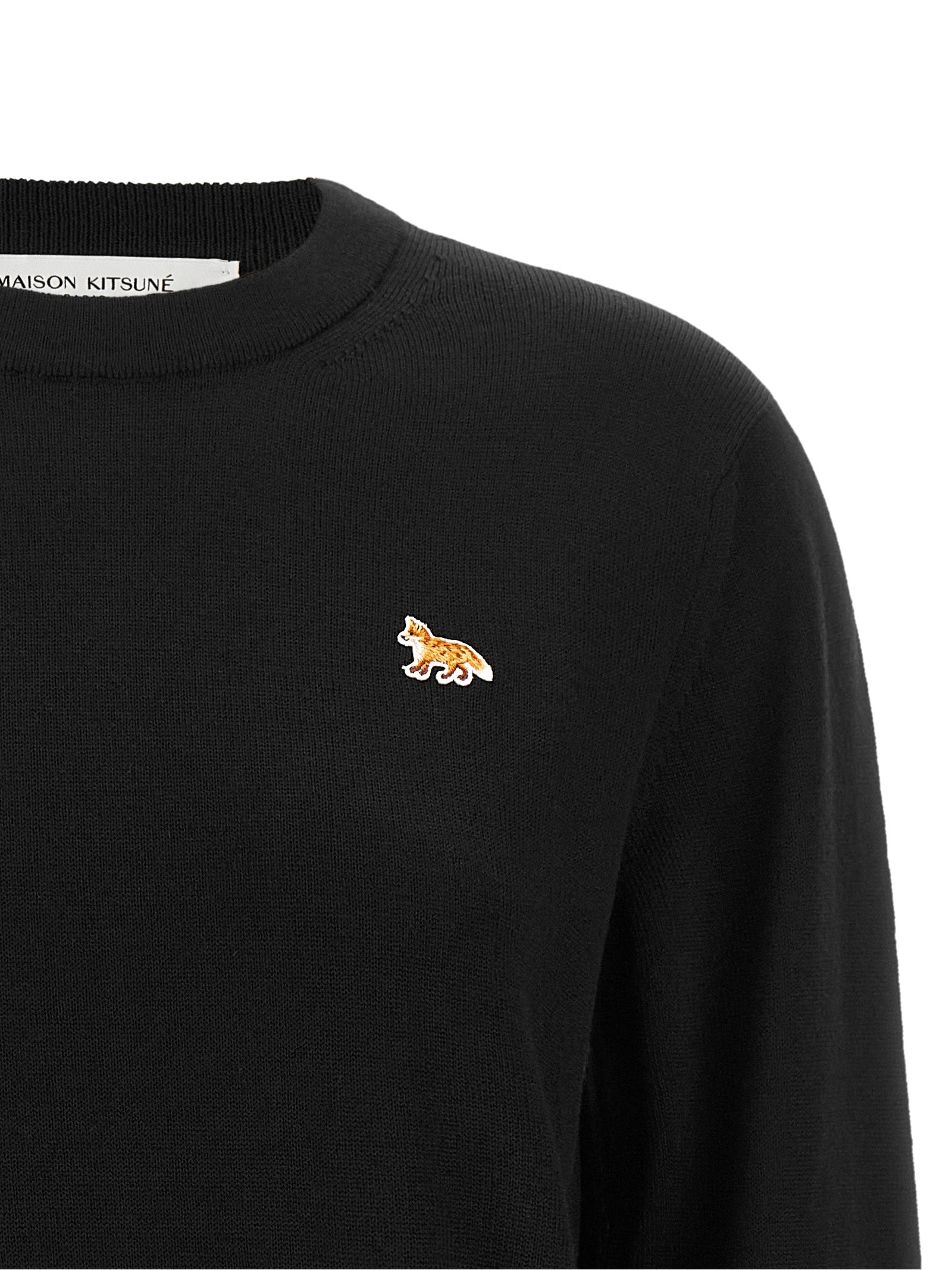 Maison Kitsuné Schwarzer Wollcardigan