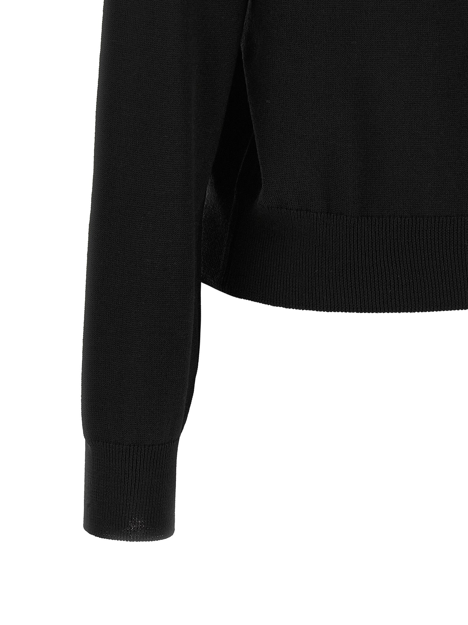 Maison Kitsuné Schwarzer Wollcardigan
