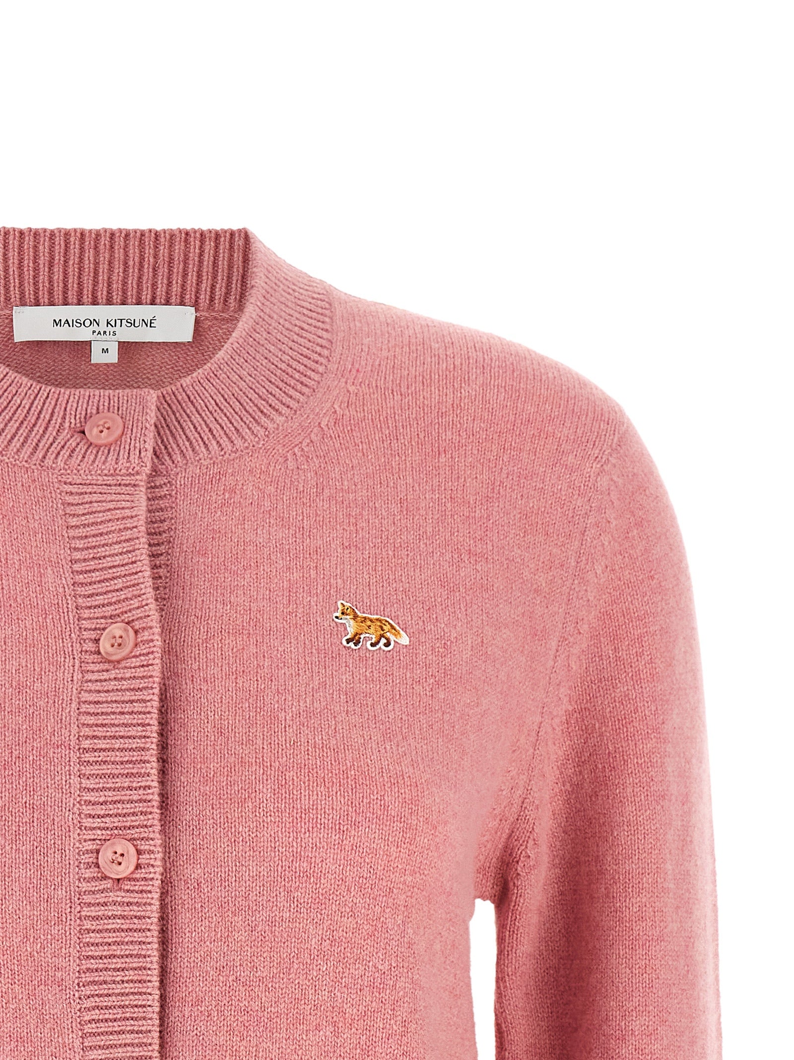 Maison Kitsuné Mehrfarbige Wollstrickjacke