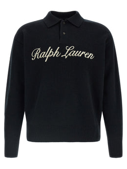 Polo Ralph Lauren Schwarzes Woll-Poloshirt